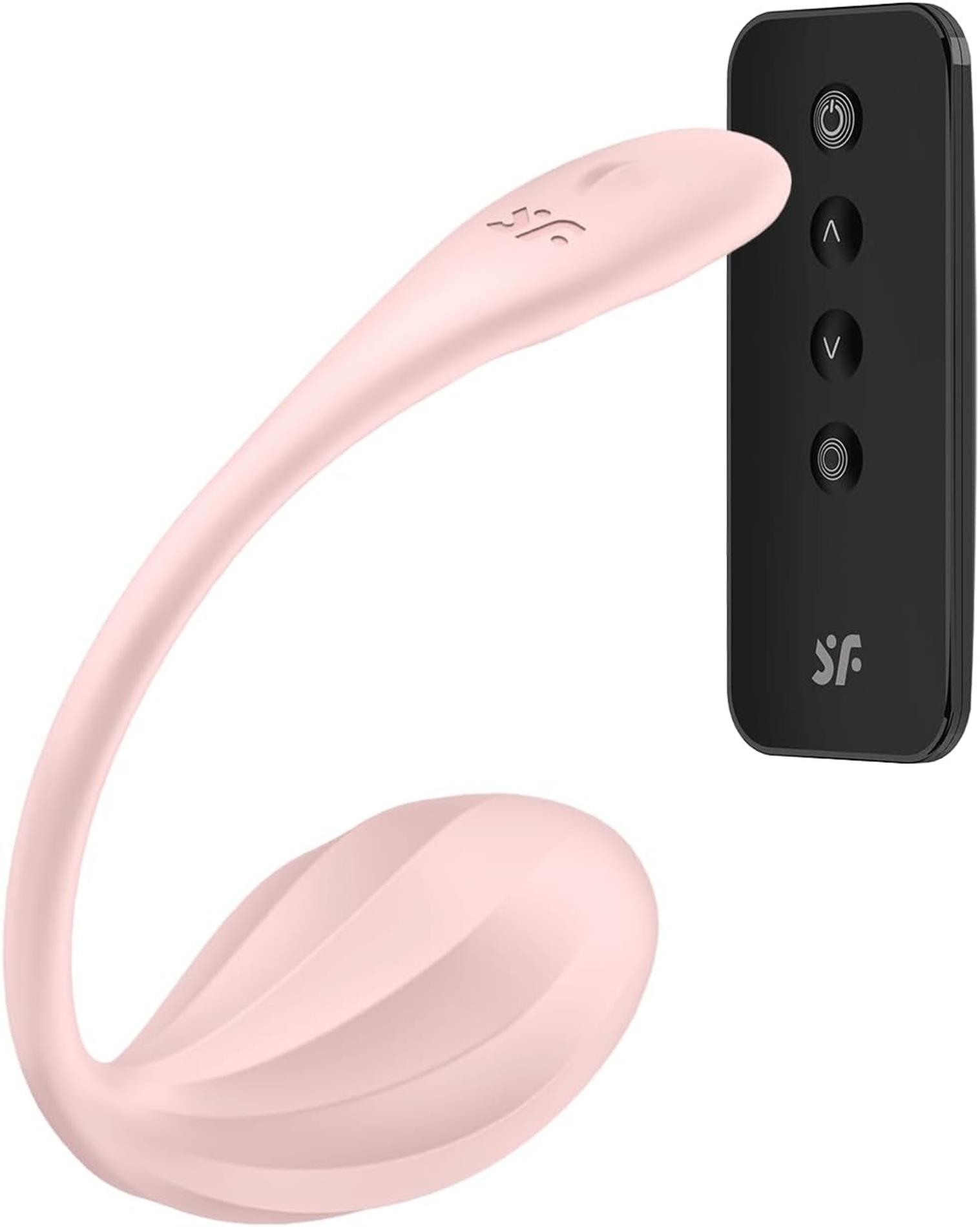Jajko wibrujące prążkowane Satisfyer Ribbed Petal różowe USB z aplikacją - obrazek 4