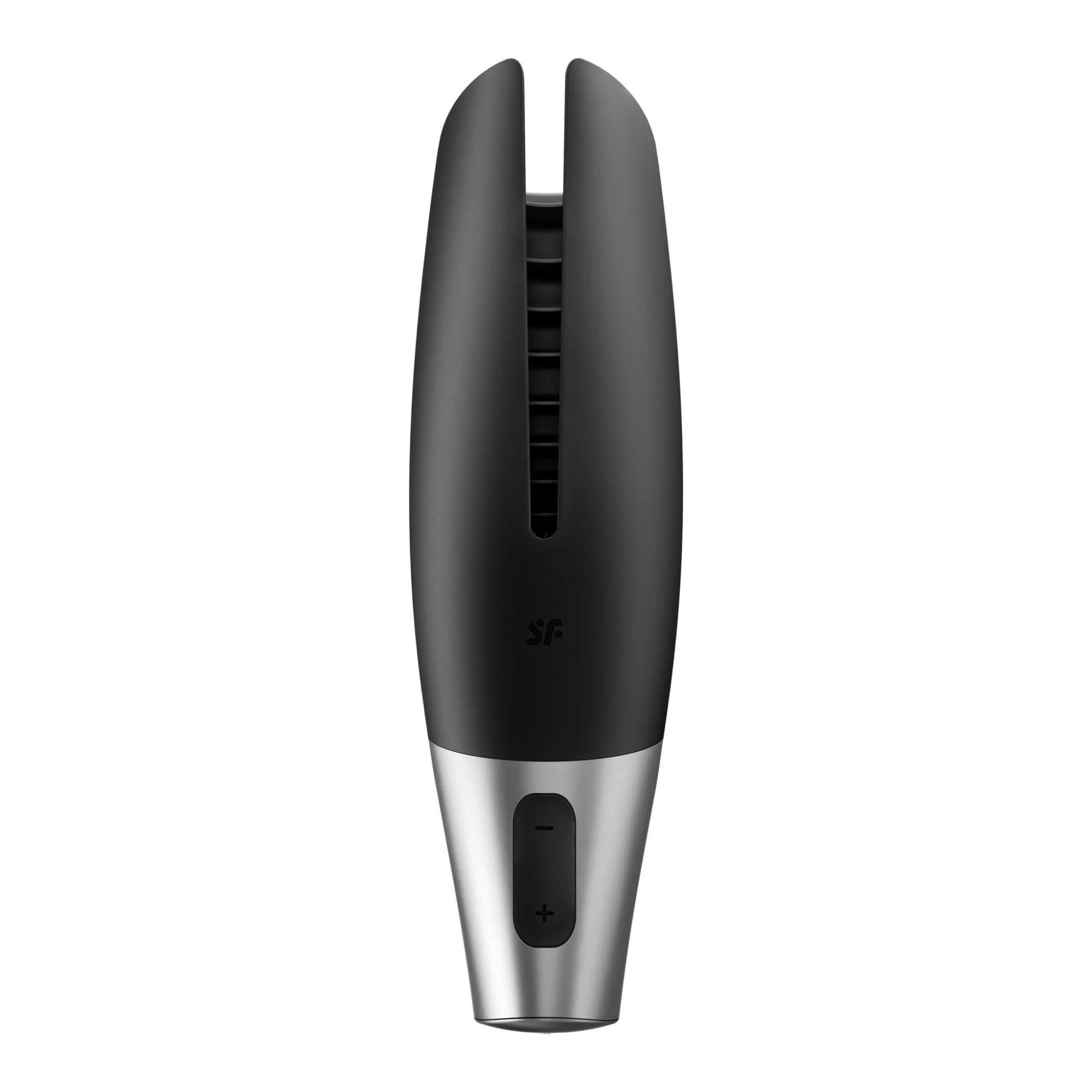 Masturbator wibracyjny Satisfyer Power silikonowy czarny srebrny USB