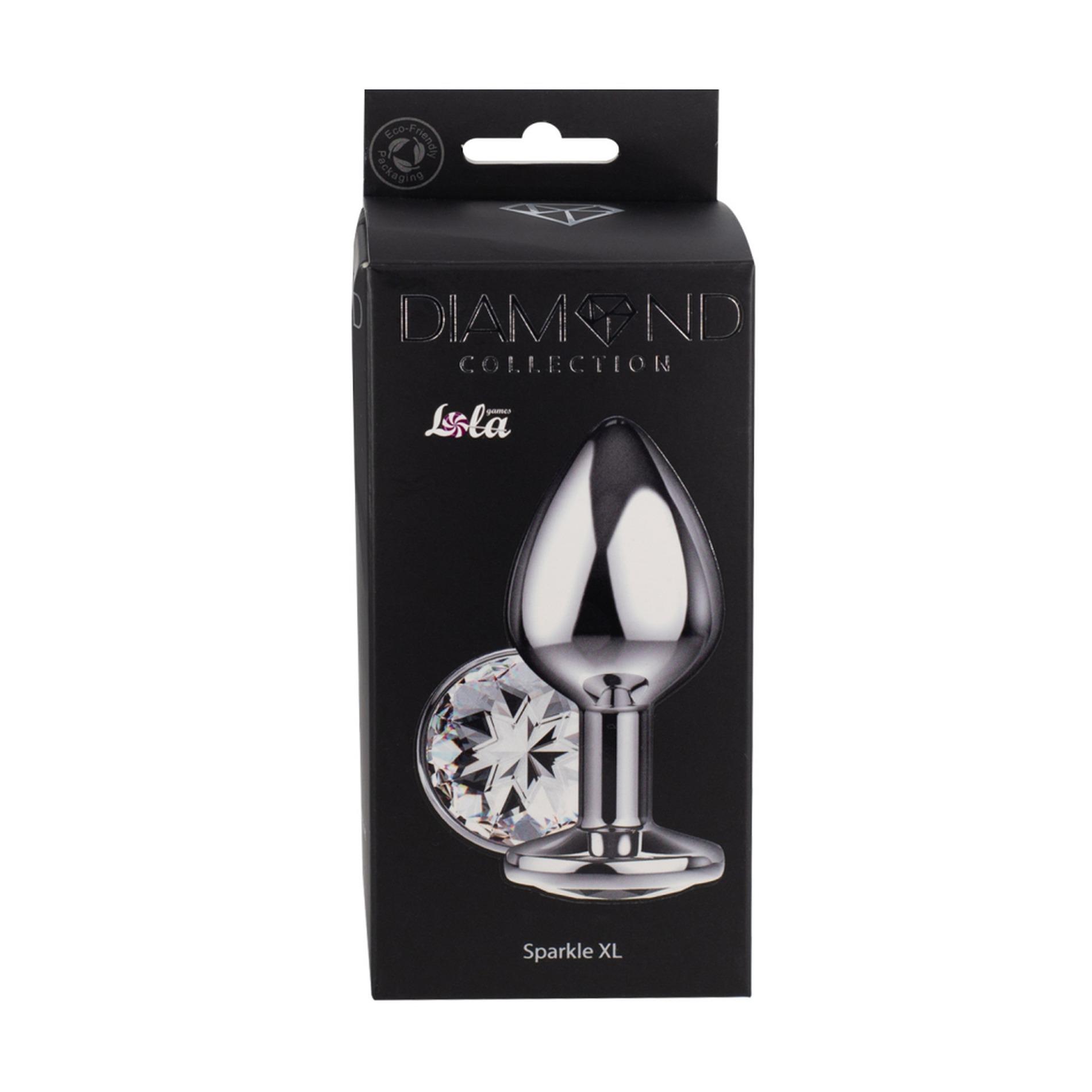 Enlarged Anal Plug Diamond Clear Sparkle XL - obrazek 3