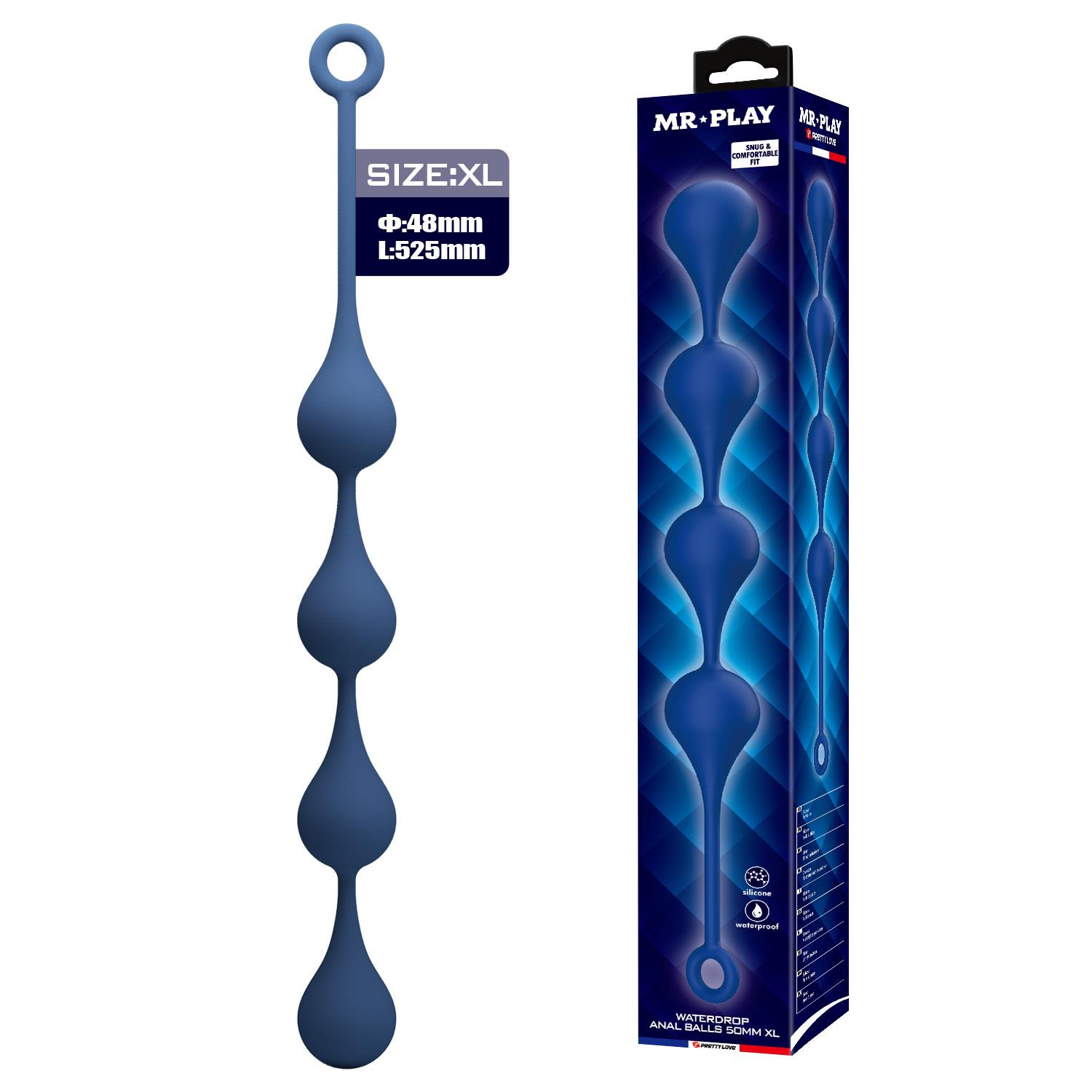 Bardzo duże kulki analne silikonowe Mr. Play XL 52.5 cm wodoodporne - obrazek 4