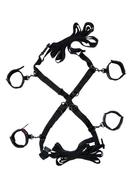 Wiązanie do łóżka Scandal Over the Bed Cross Calexotics czarny 183 cm