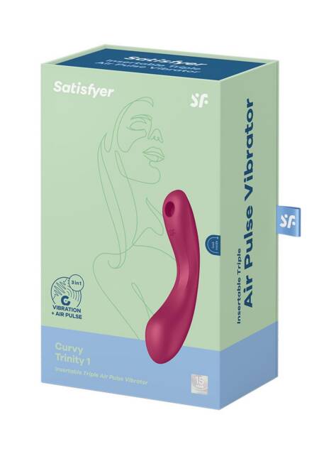 Wibrator silikonowy Satisfyer Curvy Trinity 1 czerwony USB