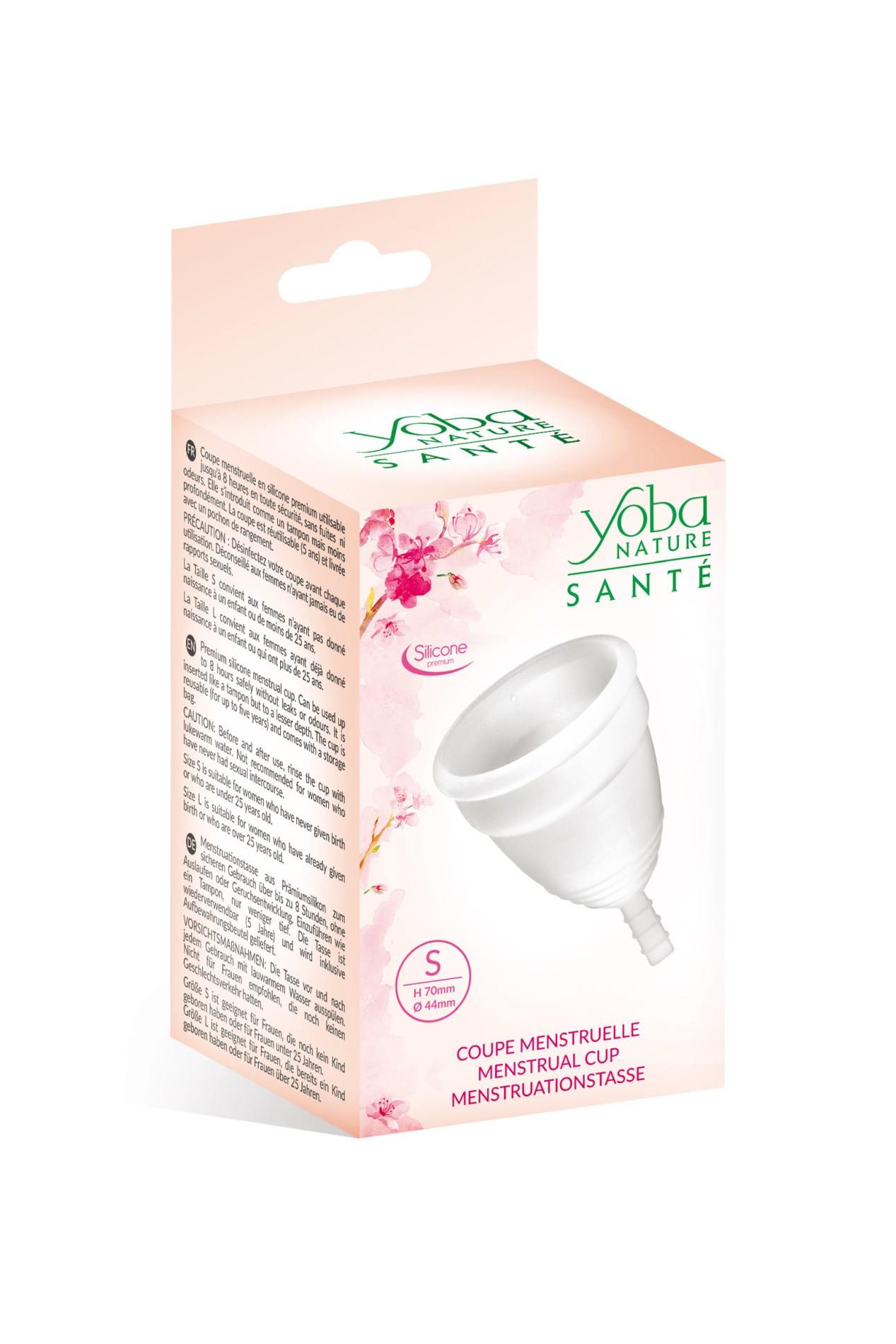 Kubeczek menstruacyjny Yoba biały S silikonowy 70 mm - obrazek 3