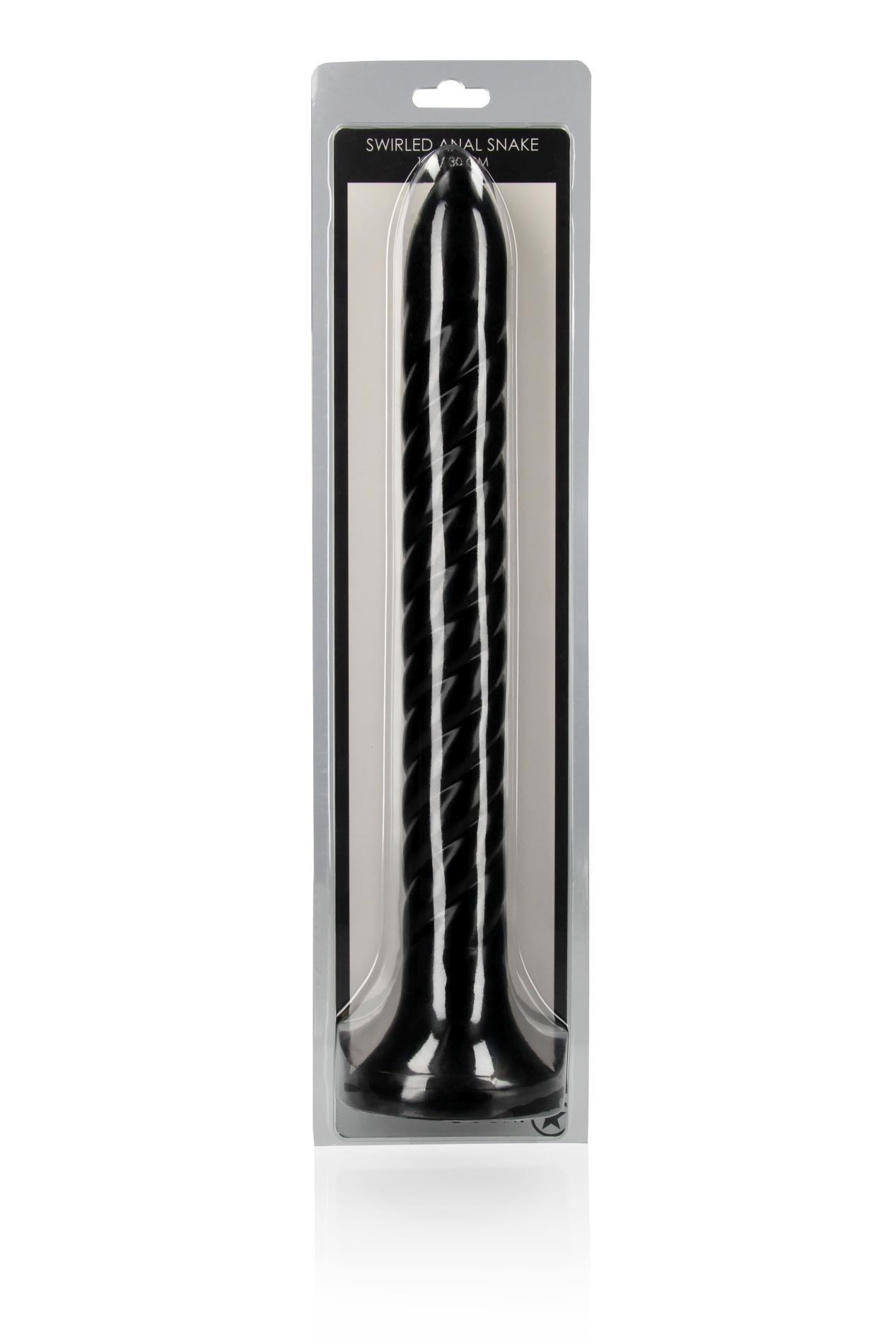 Wąż analny spiralny Ouch! 30 cm czarny - obrazek 2