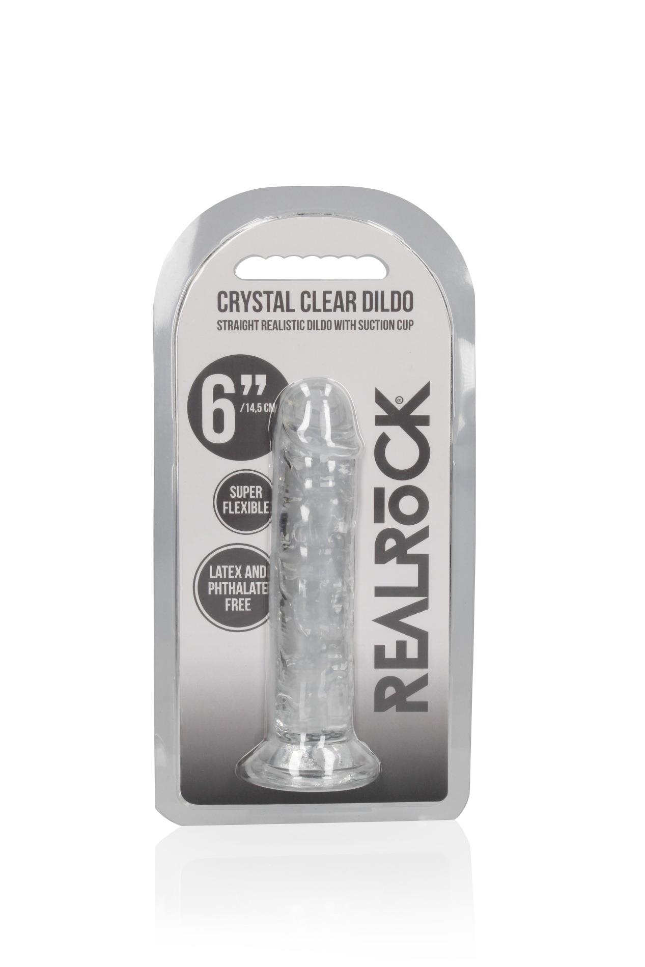Dildo realistyczne RealRock przezroczyste z przyssawką 14 5 cm - obrazek 5