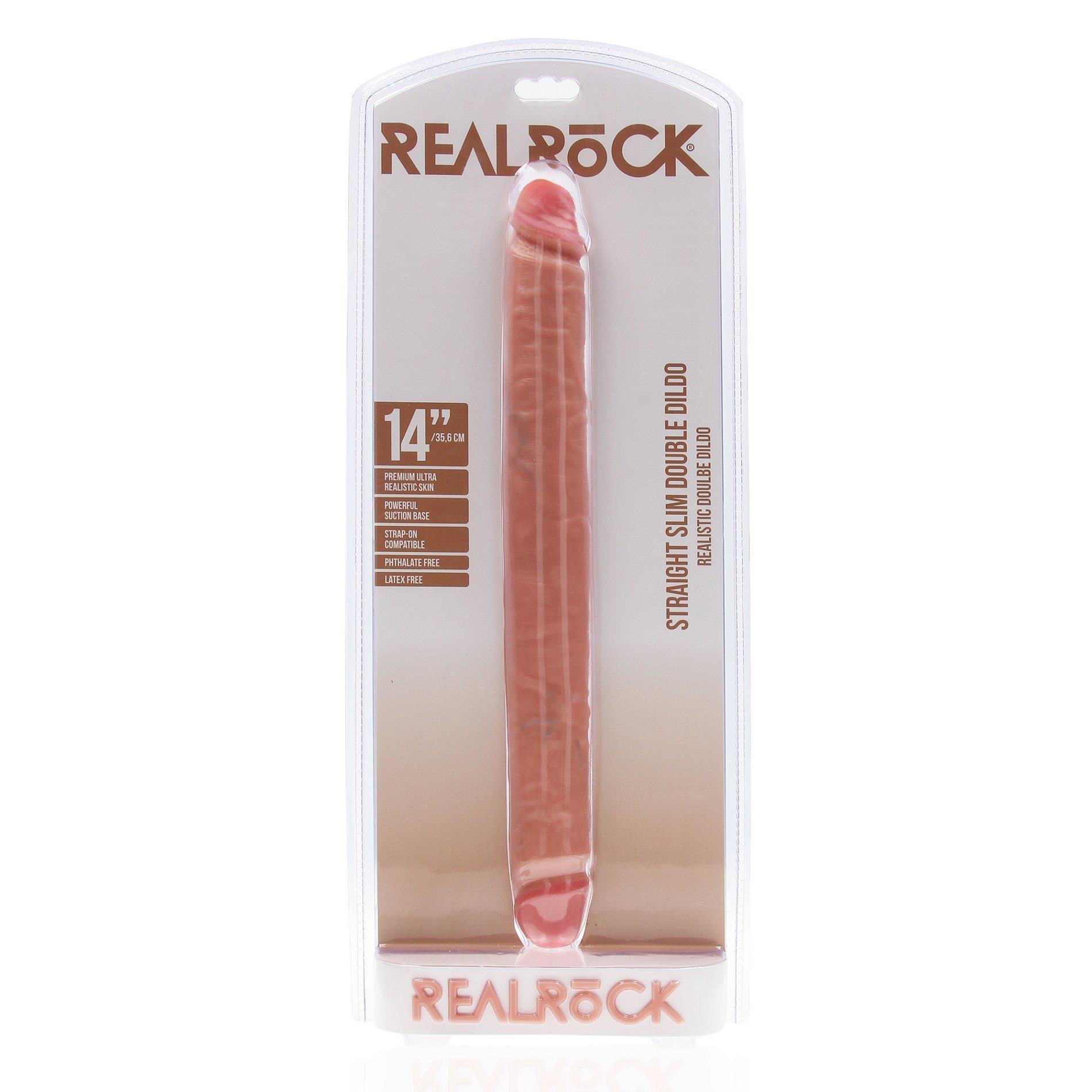 Podwójne dildo RealRock Slim 36 cm - obrazek 2