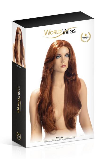 Peruka Rihana długa czerwona World Wigs