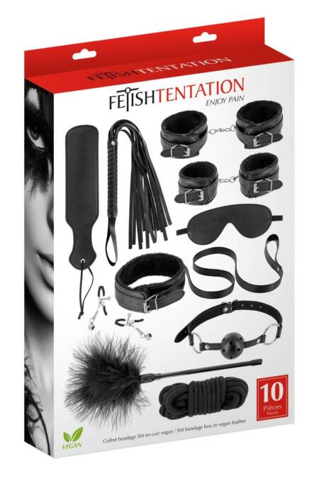 Zestaw bondage Fetish Tentation 10 części wegańska skóra