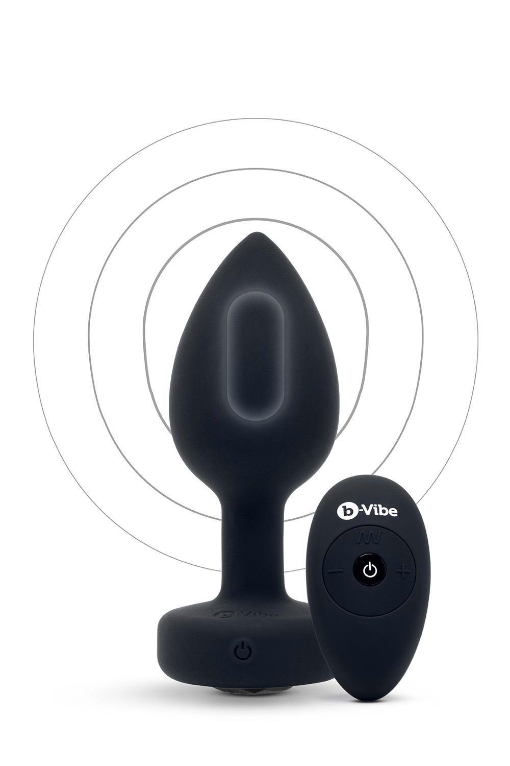 B-VIBE VIBRATING JEWEL PLUG M/L BLACK - obrazek 4