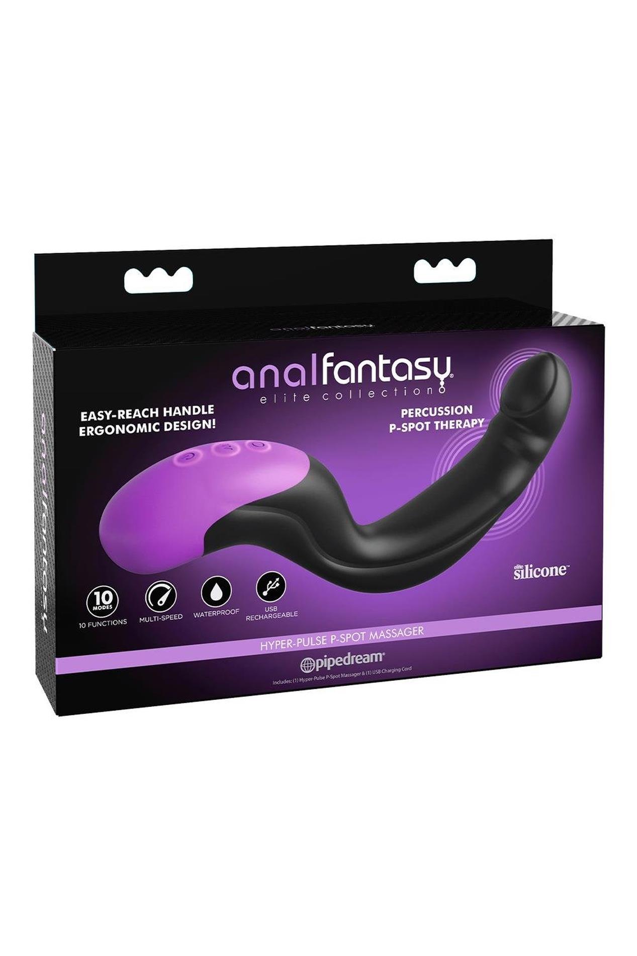ANAL FANTASY ELITE HYPER-PULSE P-SPOT MASSAGER BLACK - obrazek 3