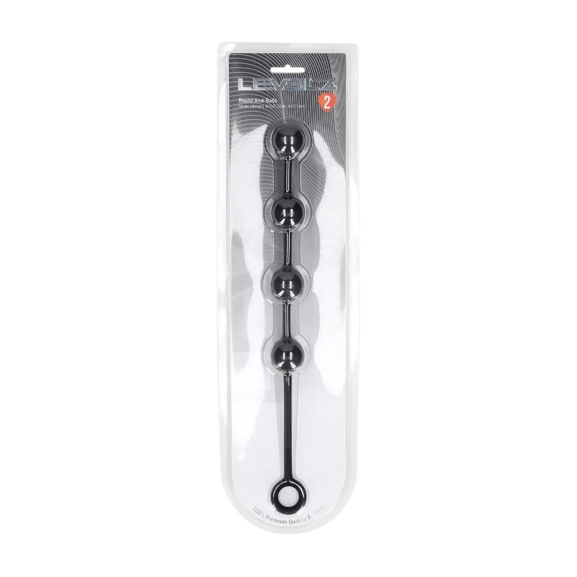 Kulki analne silikonowe Levelz M 30 mm czarny - obrazek 2