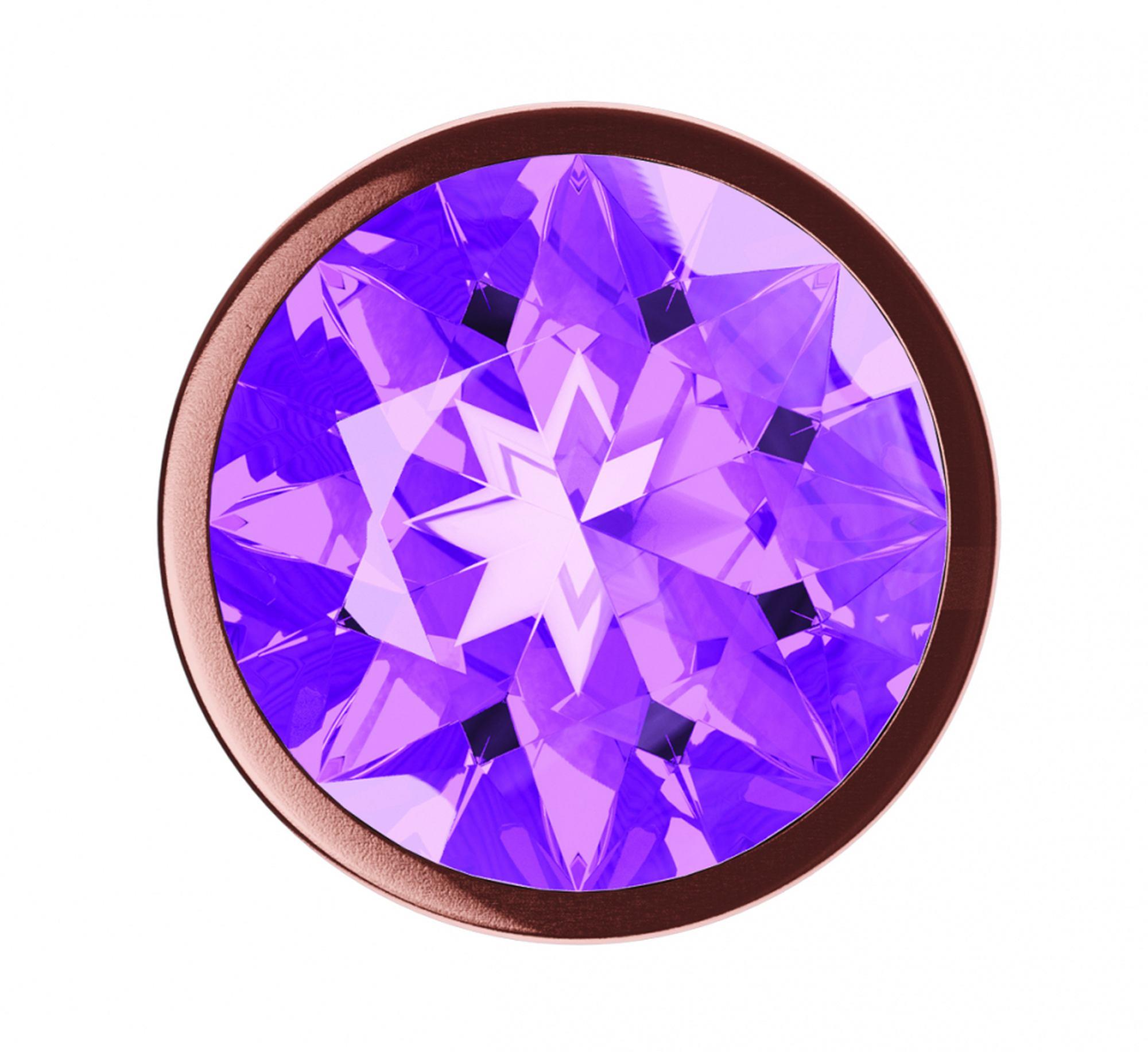 Plug-Butt Plug Diamond Amethyst Shine L Rose Gold - obrazek 3