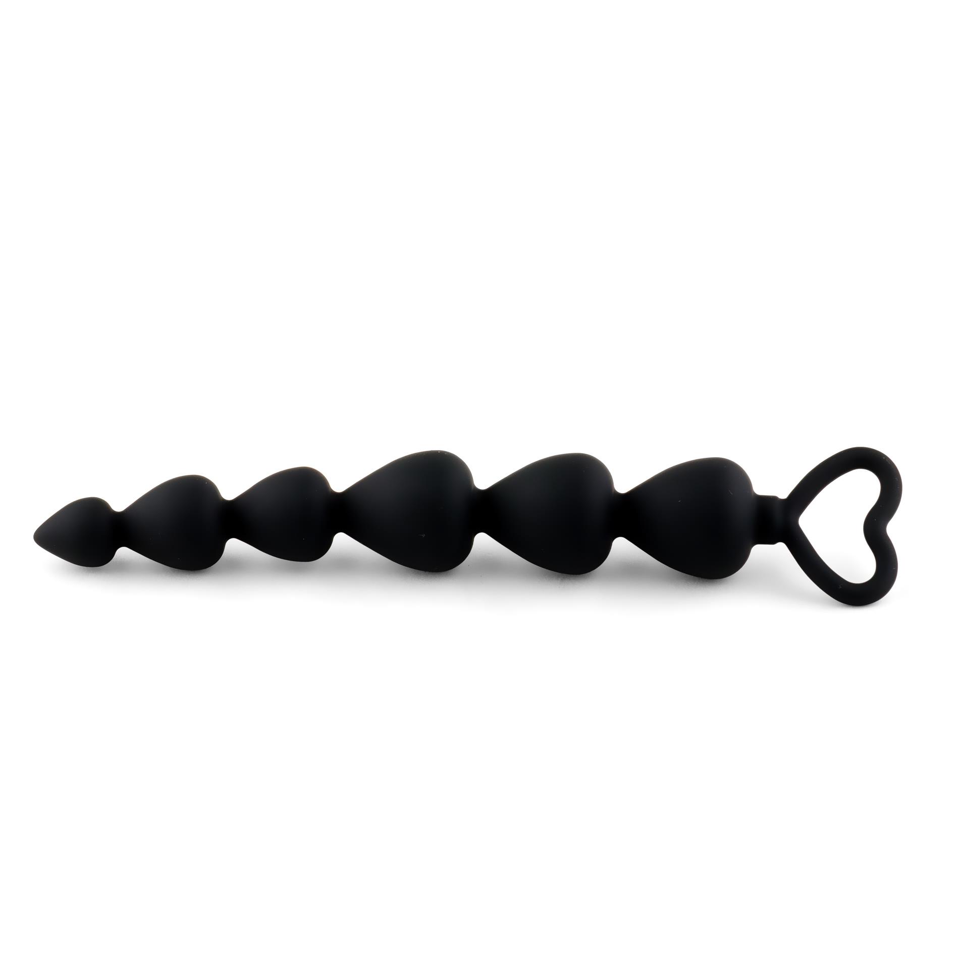 Kule analne silikonowe HeavyFun czarne serce 17 cm