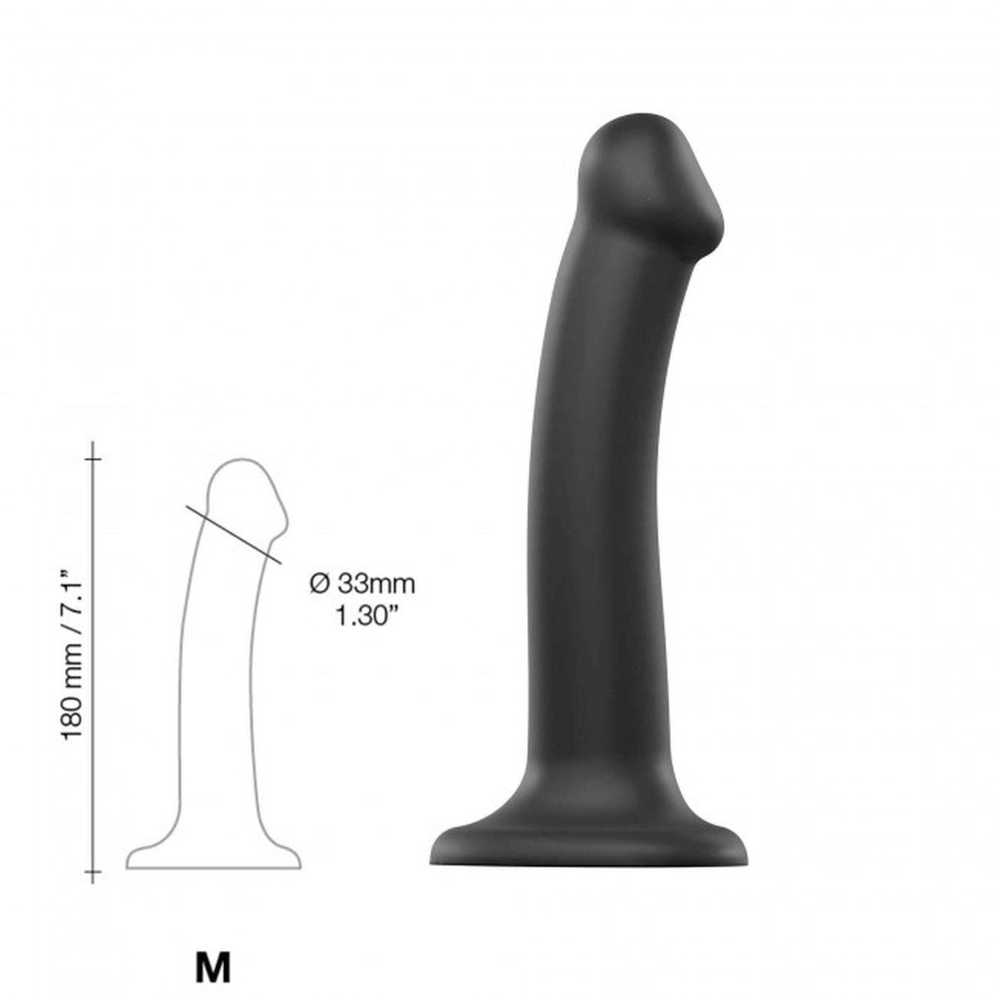 Dildo silikonowe zginane Strap on me czarny M - obrazek 3