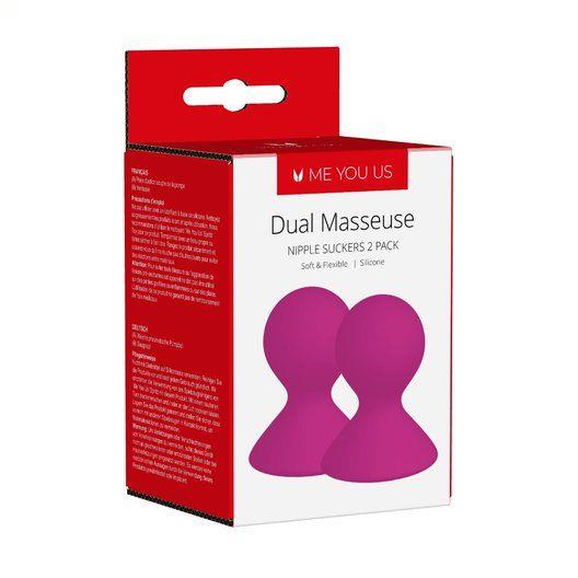 Pompka- Me You Us Dual Masseuse Silicone Nipple Suckers 2 Pack Purple - obrazek 2