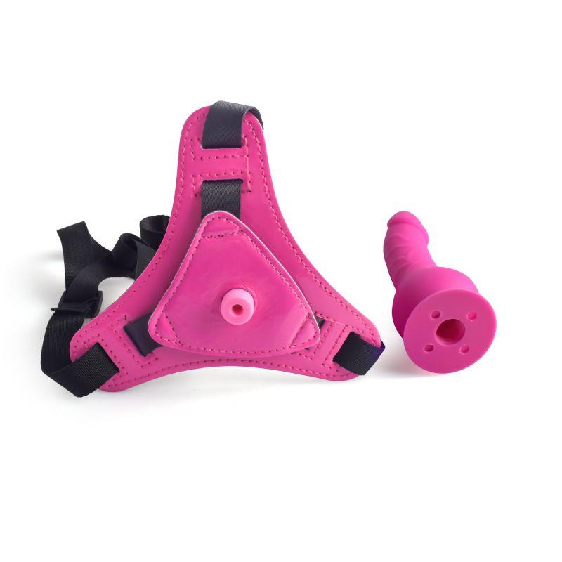 Strap on regulowany Toyz4lovers różowy 14 cm - obrazek 3