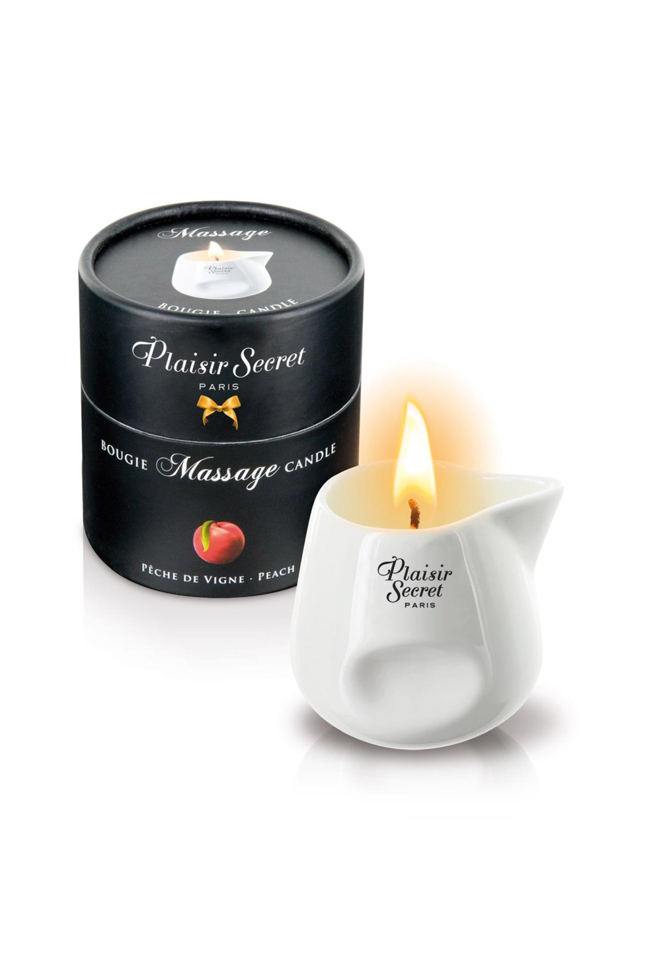 Świeca do masażu brzoskwiniowa Plaisir Secret 80ml - obrazek 2
