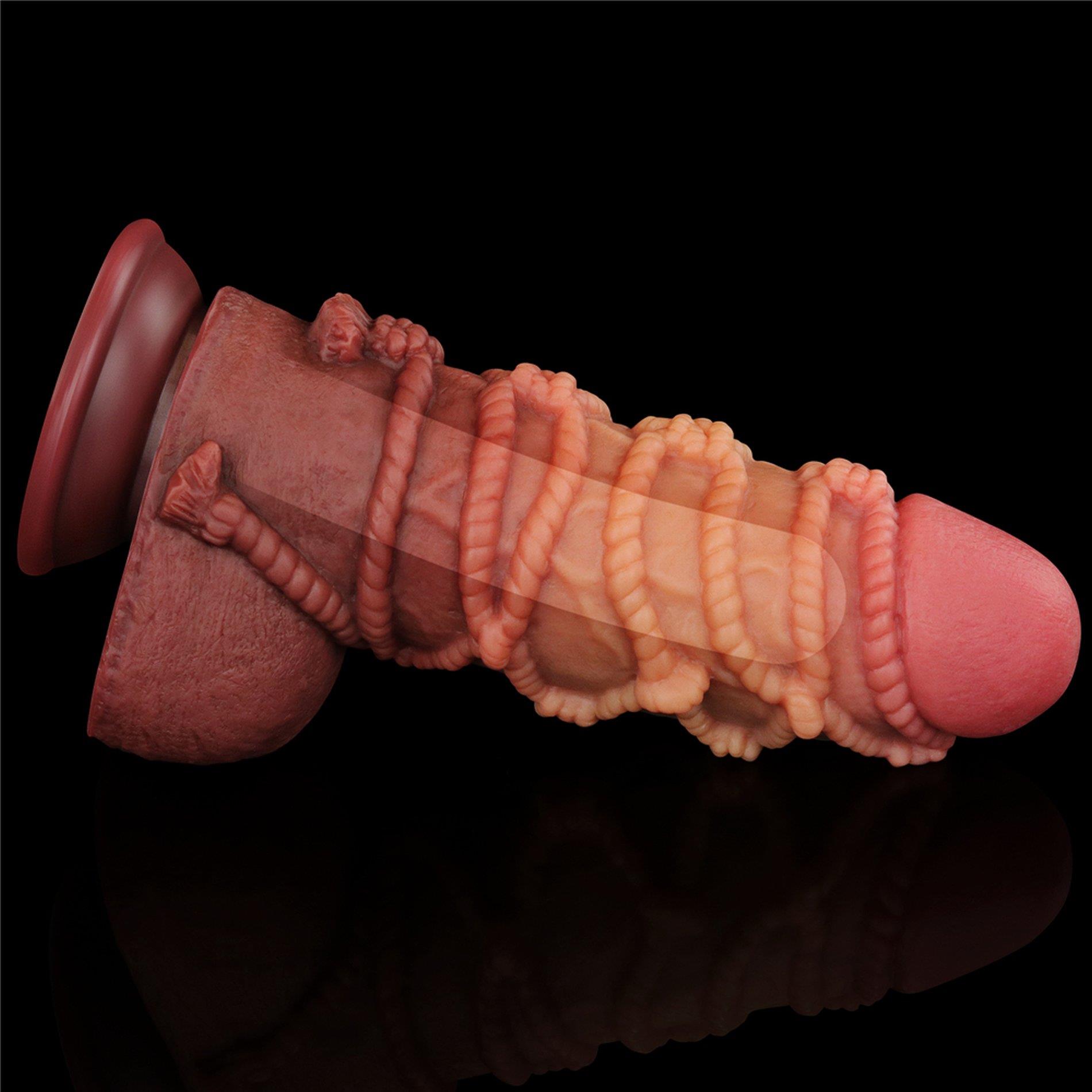 Dildo dwuwarstwowe Lovetoy silikonowe 24 cm