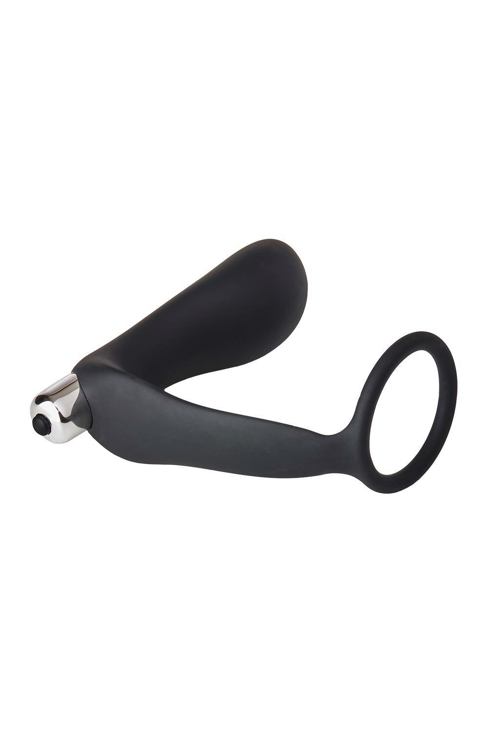 FANTASSTIC VIBRATING ANAL PLUG WITH COCKRING BLACK - obrazek 3