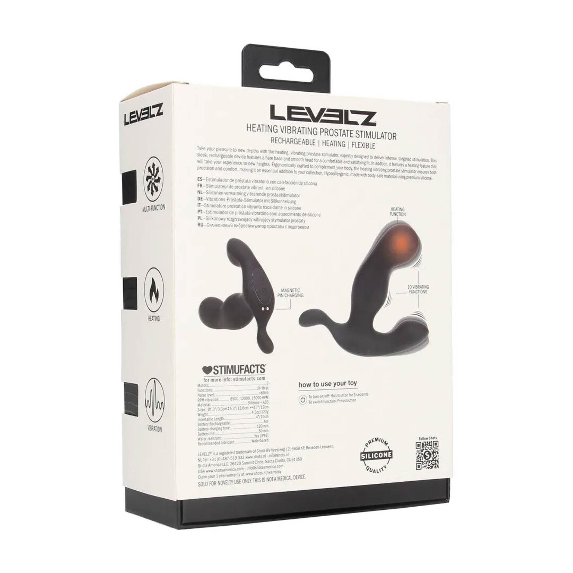 Stymulator prostaty Levelz podgrzewany wibrujący silikonowy czarny - obrazek 2