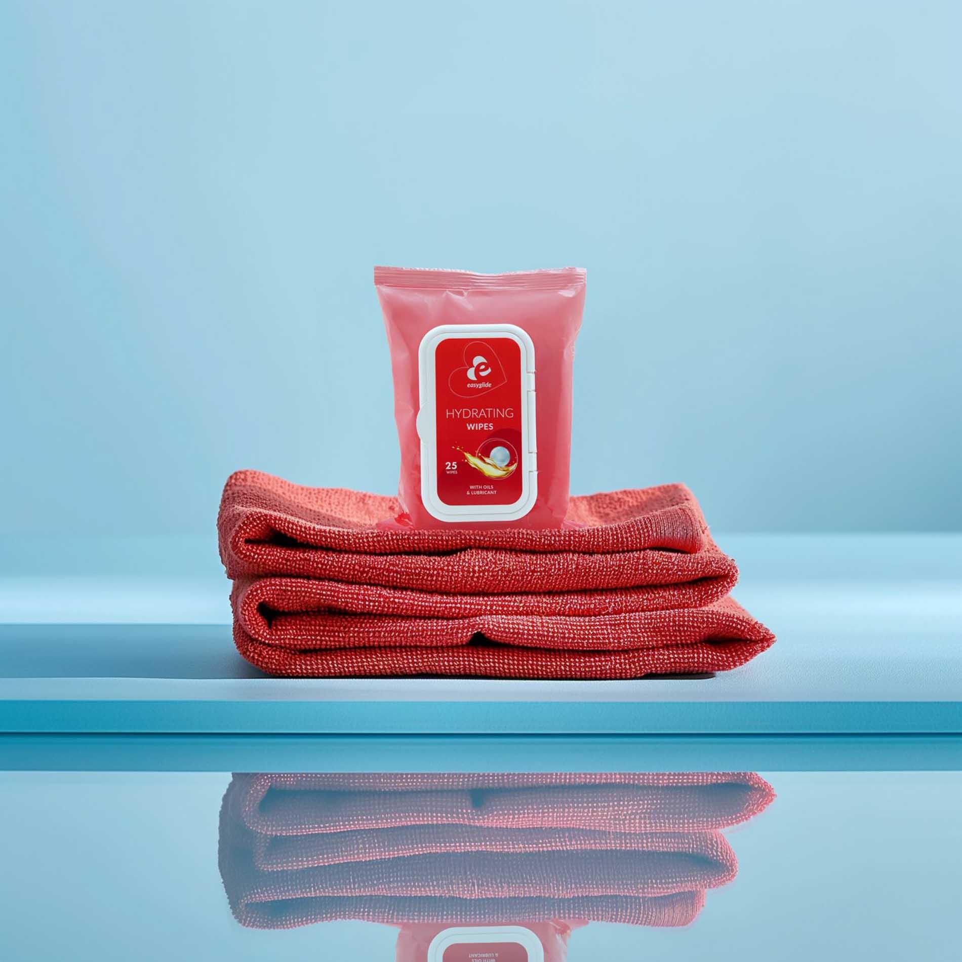 Chusteczki nawilżające EasyGlide z lubrykantem i olejami 25 sztuk - obrazek 3