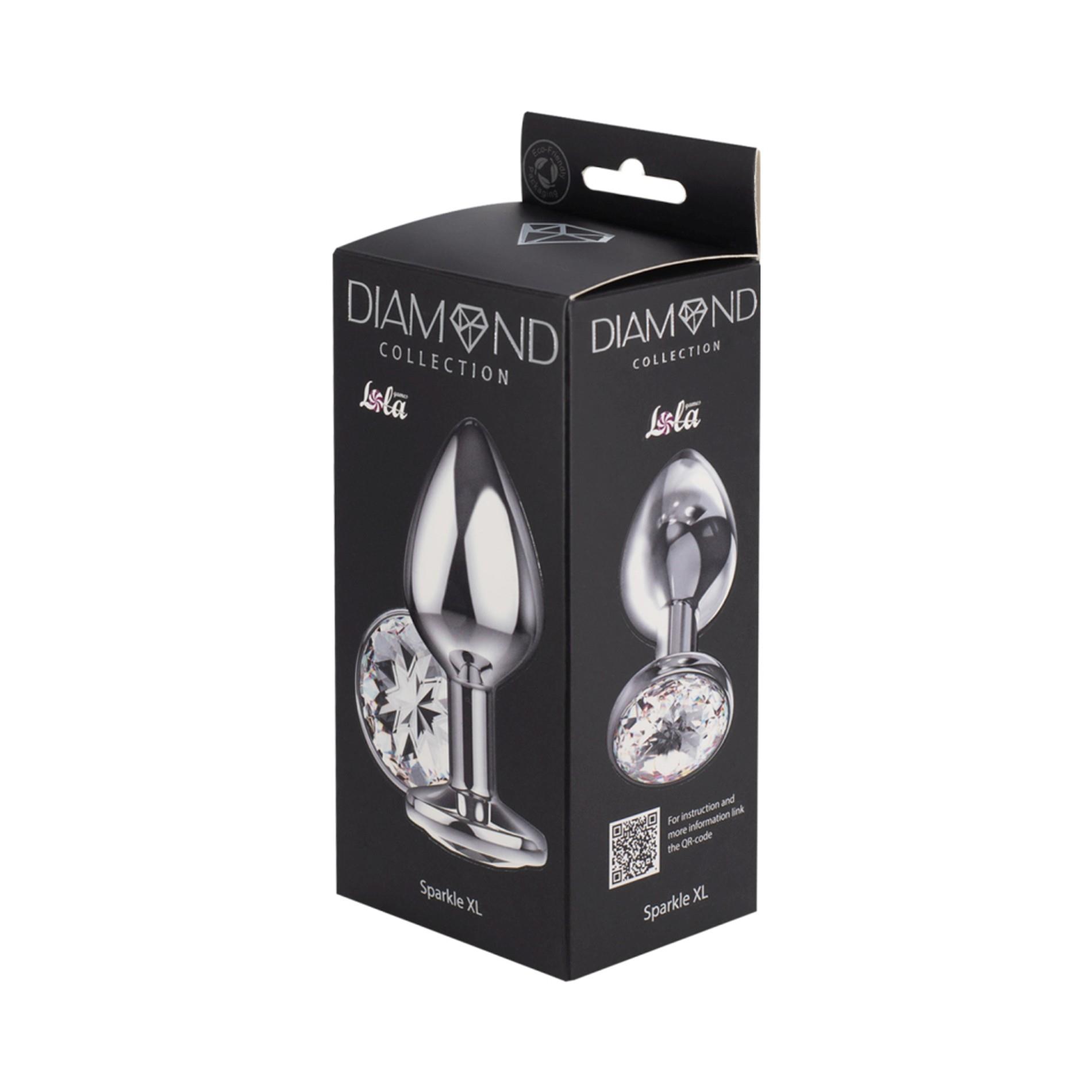 Enlarged Anal Plug Diamond Clear Sparkle XL - obrazek 2