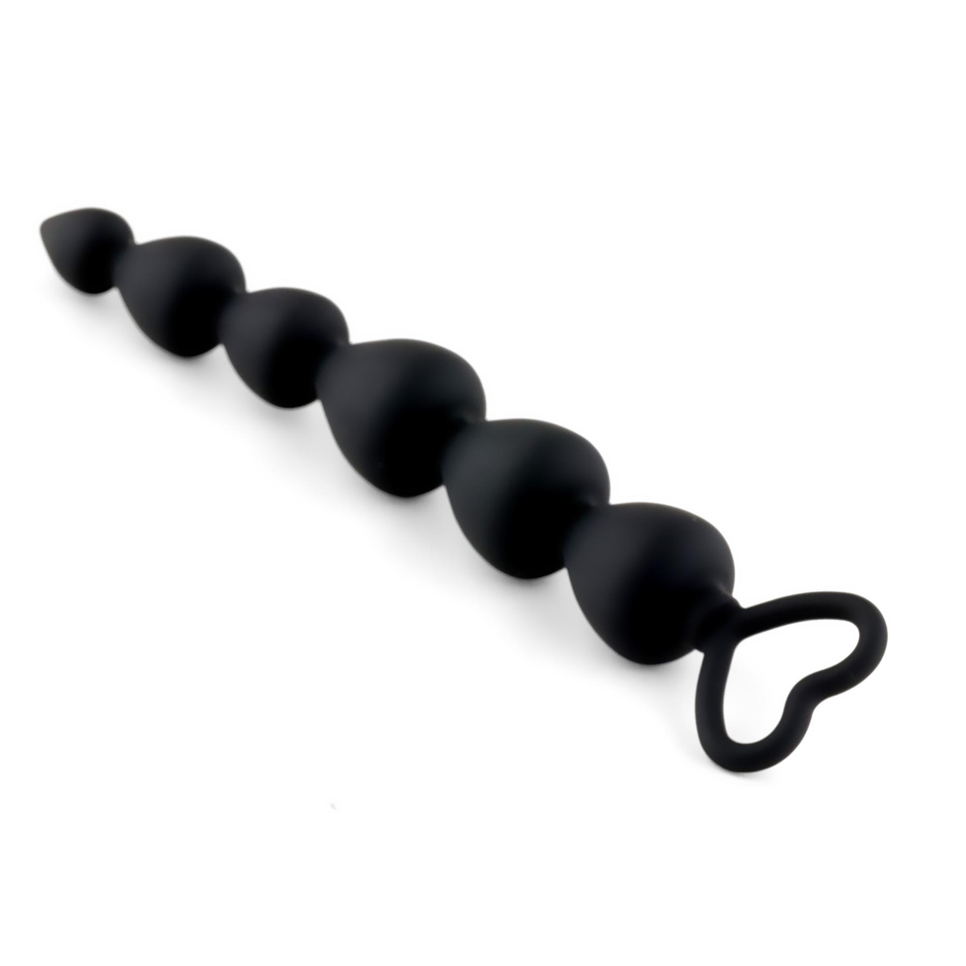 Kule analne silikonowe HeavyFun czarne serce 17 cm - obrazek 4