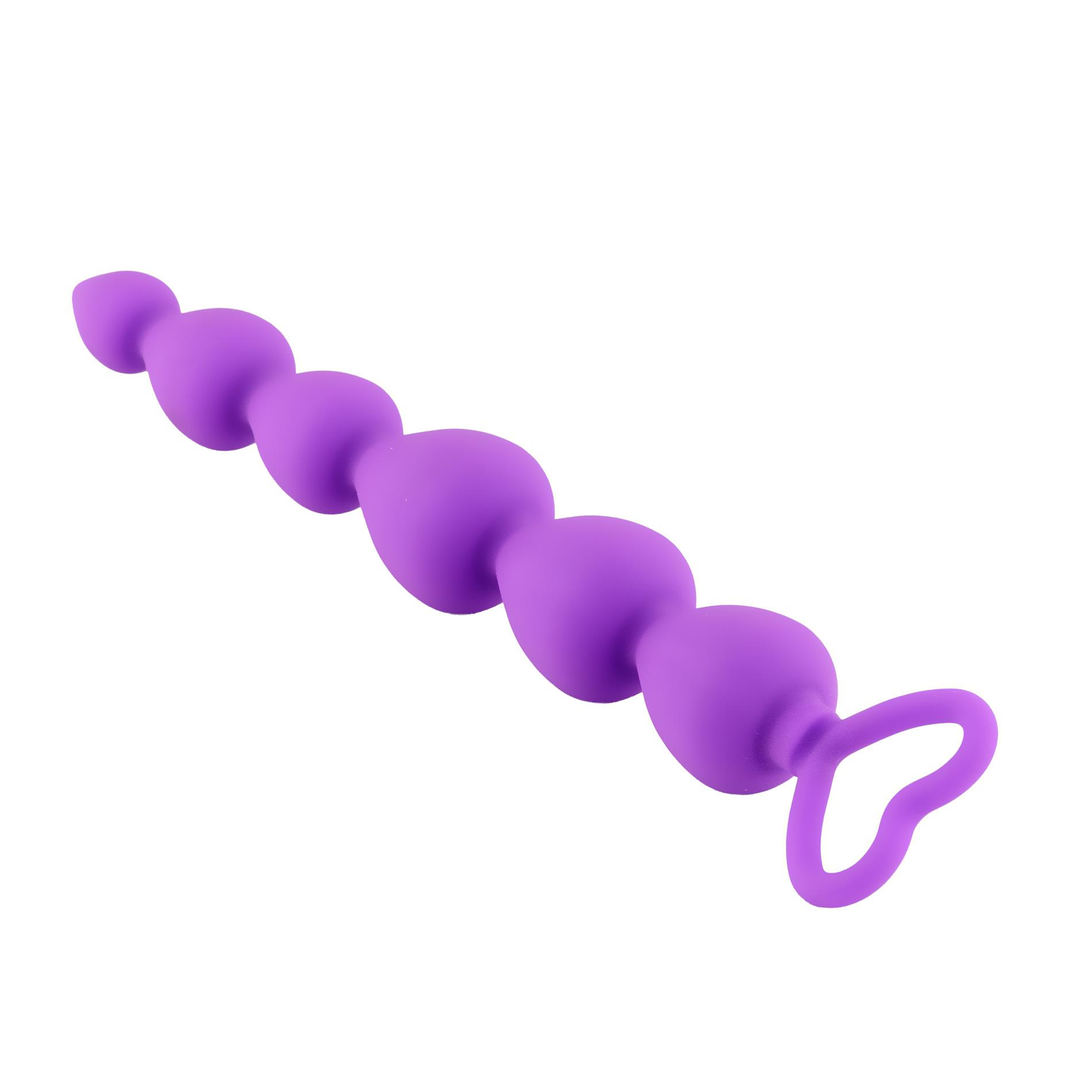 Kule analne silikonowe fioletowe HeavyFun z serduszkiem 17 cm - obrazek 3
