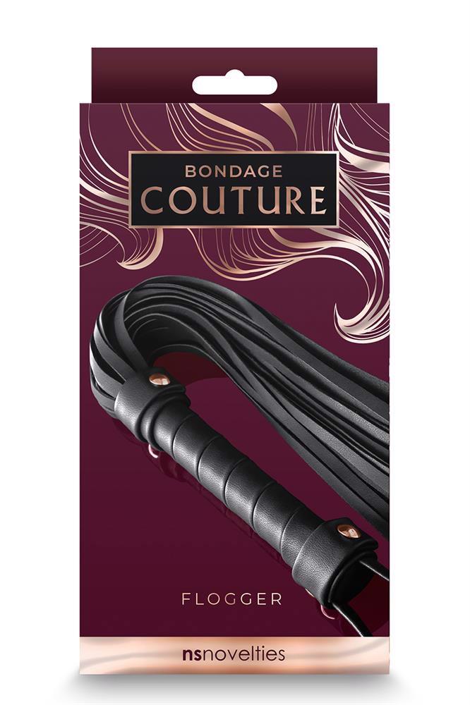 BONDAGE COUTURE FLOGGER BLACK - obrazek 3