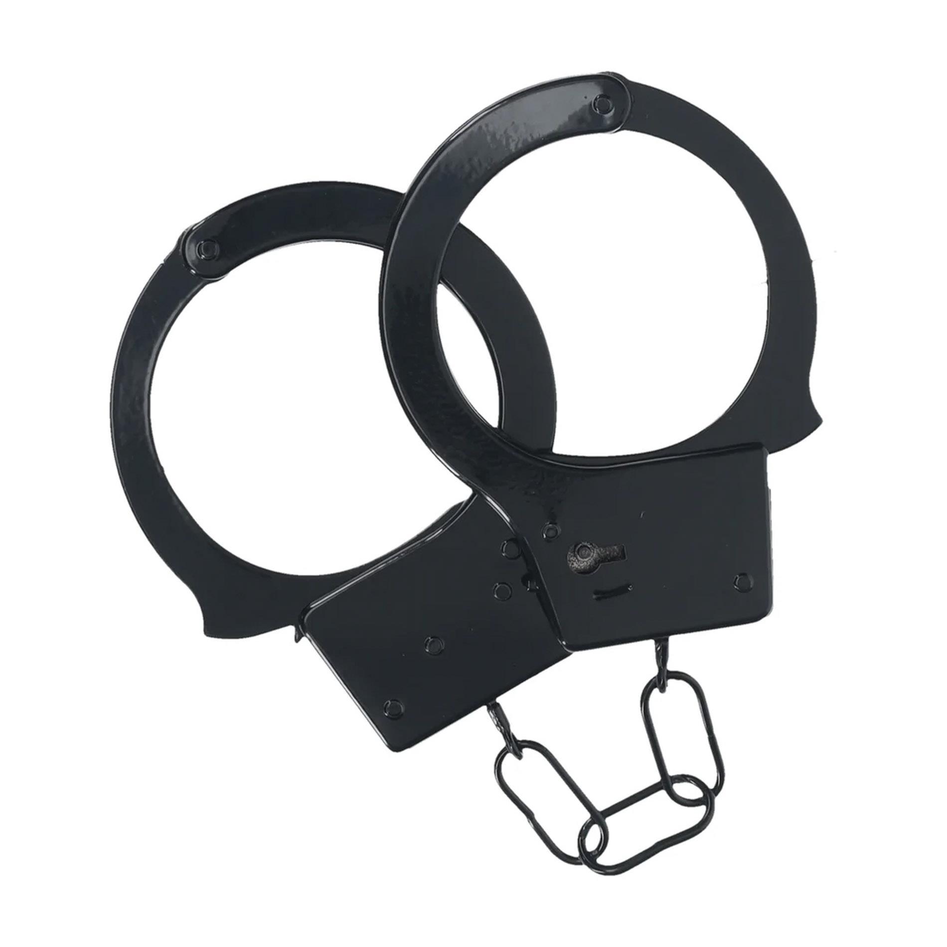 Kajdanki metalowe Ouch! czarne 24,2 cm - obrazek 3