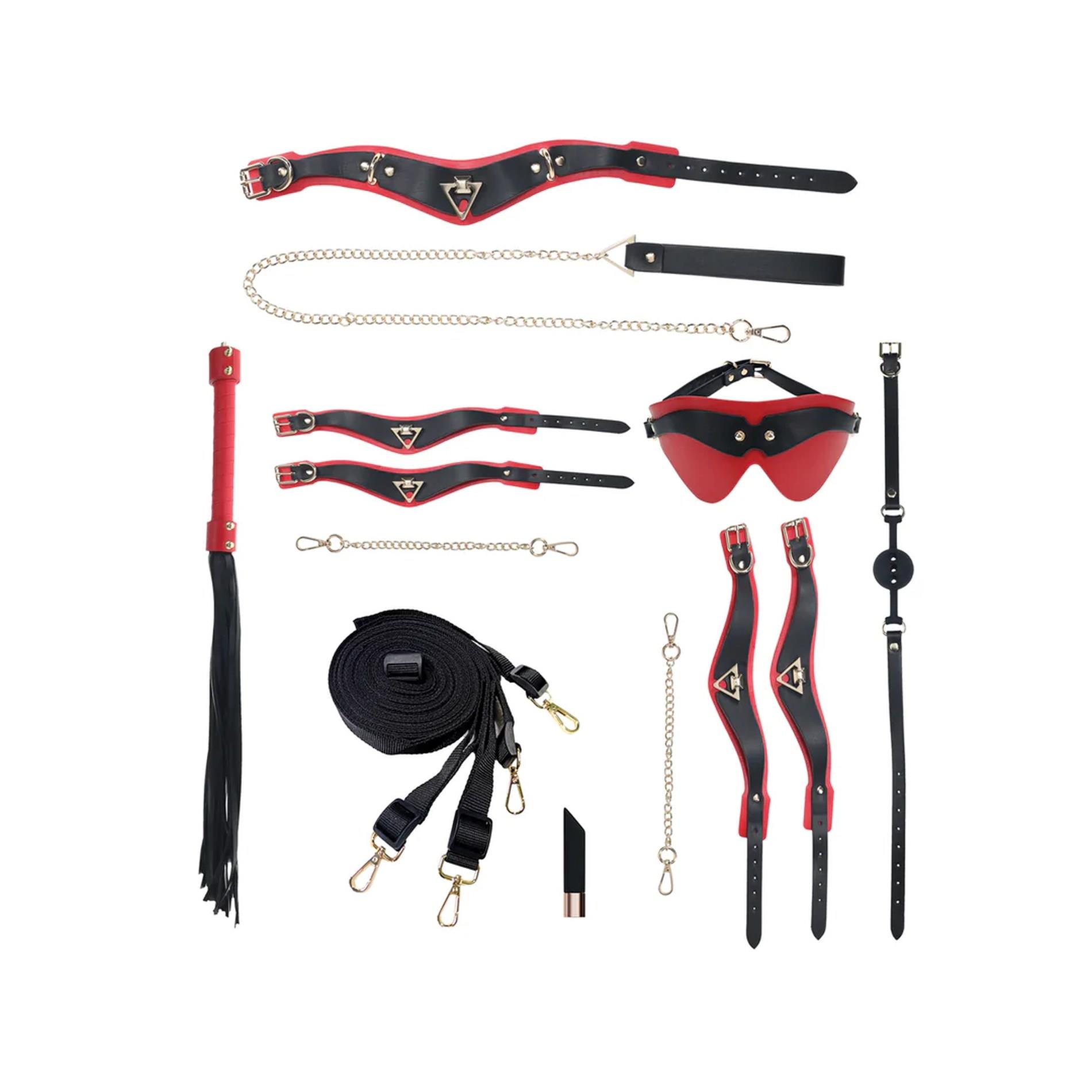 Zestaw BDSM Milan Collection Ouch! z torbą czarny czerwony - obrazek 2