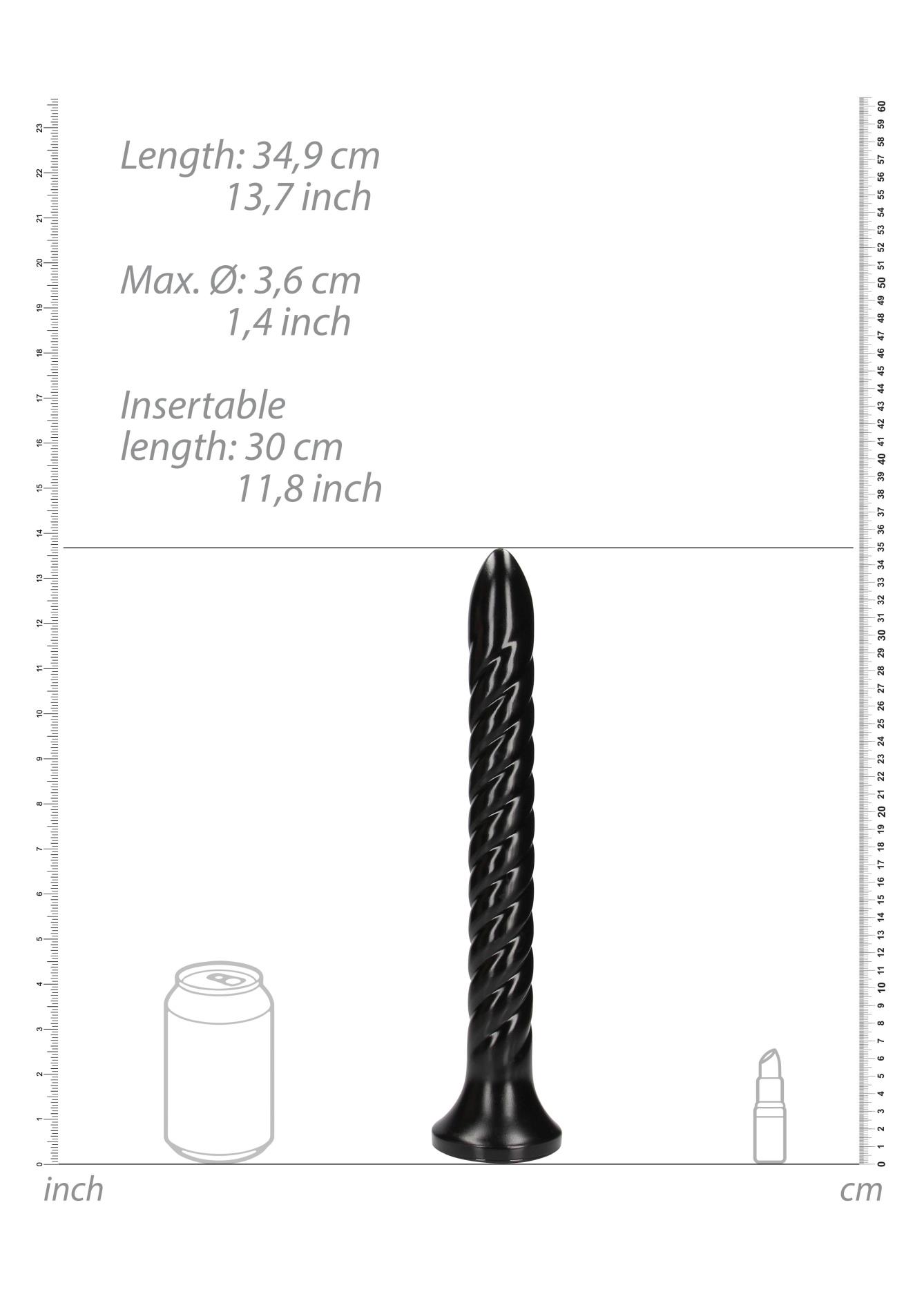 Wąż analny spiralny Ouch! 30 cm czarny - obrazek 4