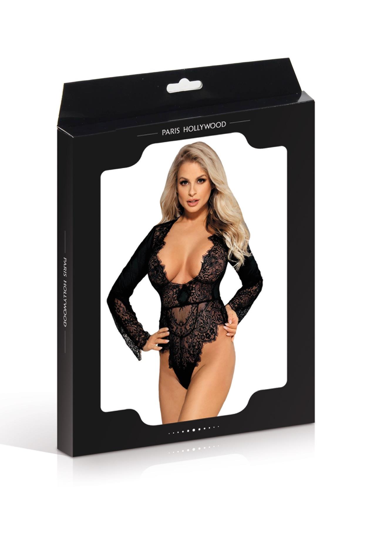 Body z długim rękawem Paris Hollywood R80400 czarne - obrazek 5