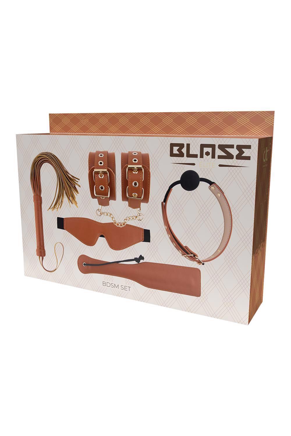 Zestaw BDSM Blaze Elite Dream Toys cognac ze skóry wegańskiej - obrazek 3
