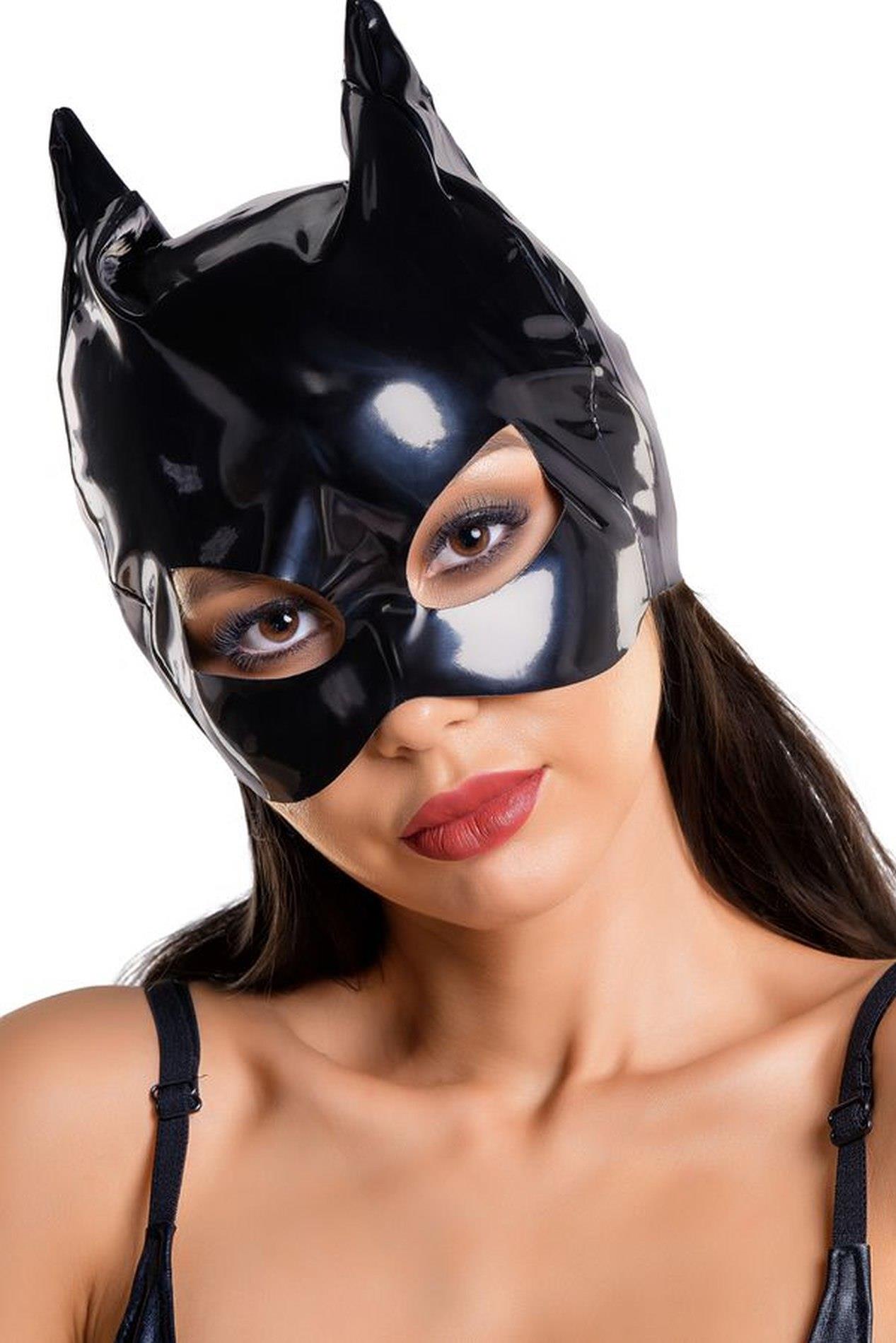 Błyszcząca Maska Kota Wetlook Glossy ANN Czarna OneSize - obrazek 3