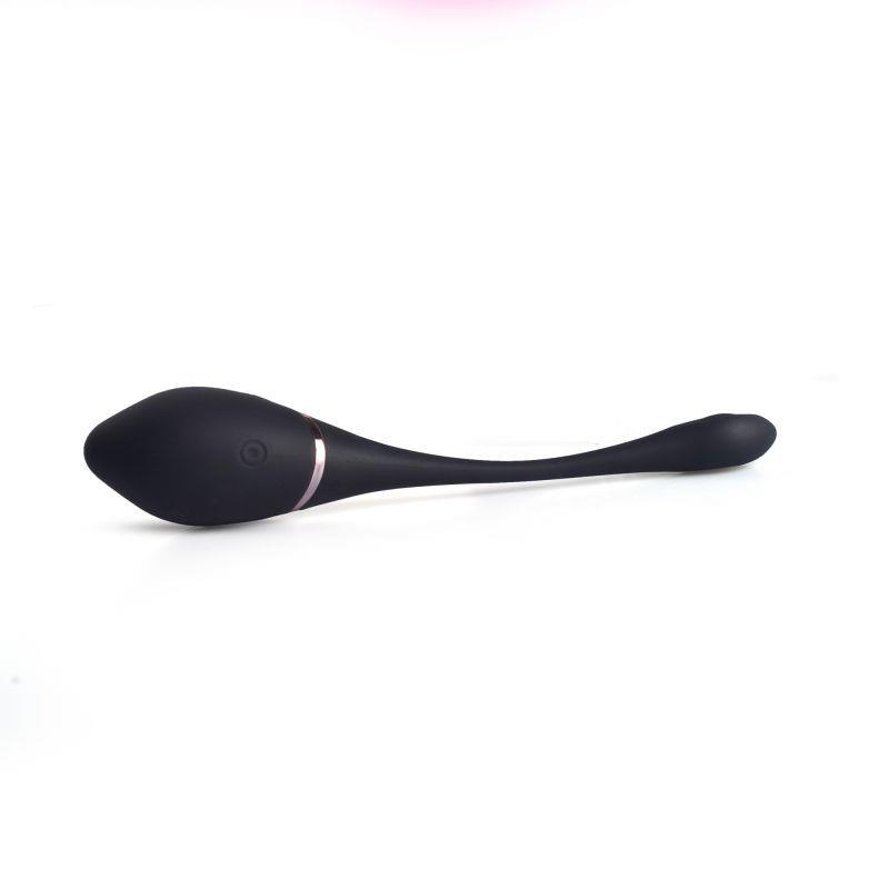 Jajko wibrujące Toyz4lovers silikonowe czarne z pilotem 17 cm - obrazek 3