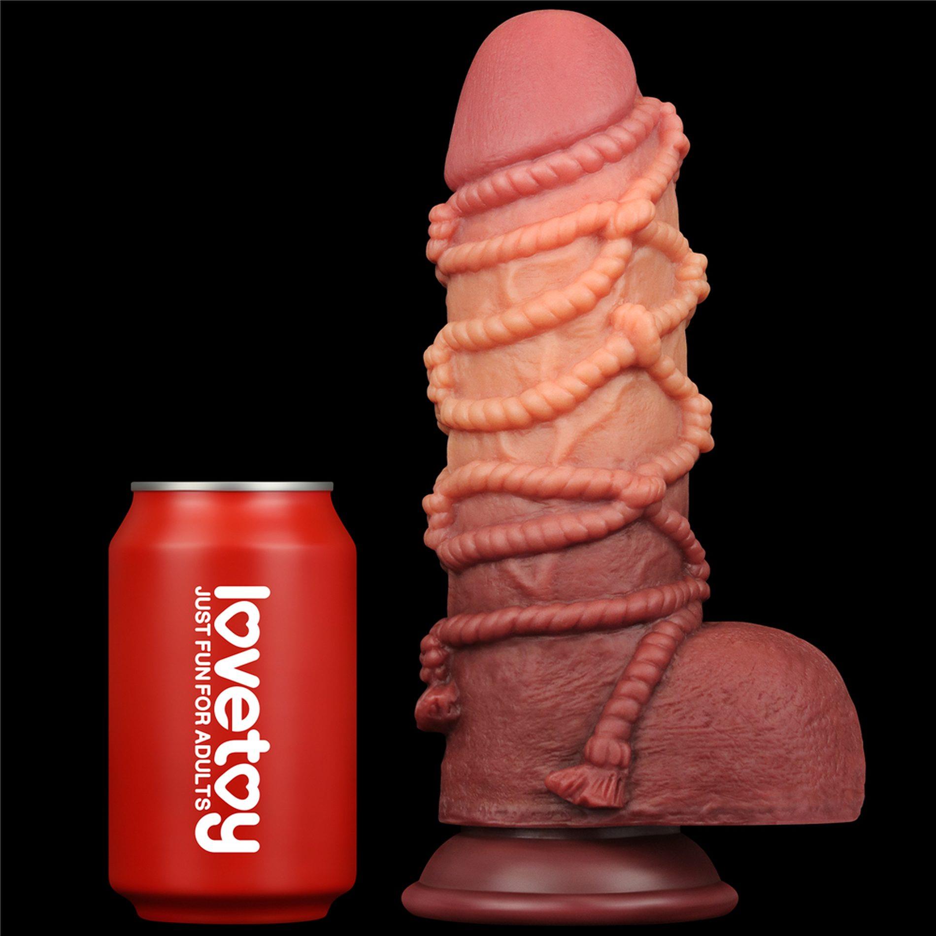 Dildo dwuwarstwowe Lovetoy silikonowe 24 cm - obrazek 3