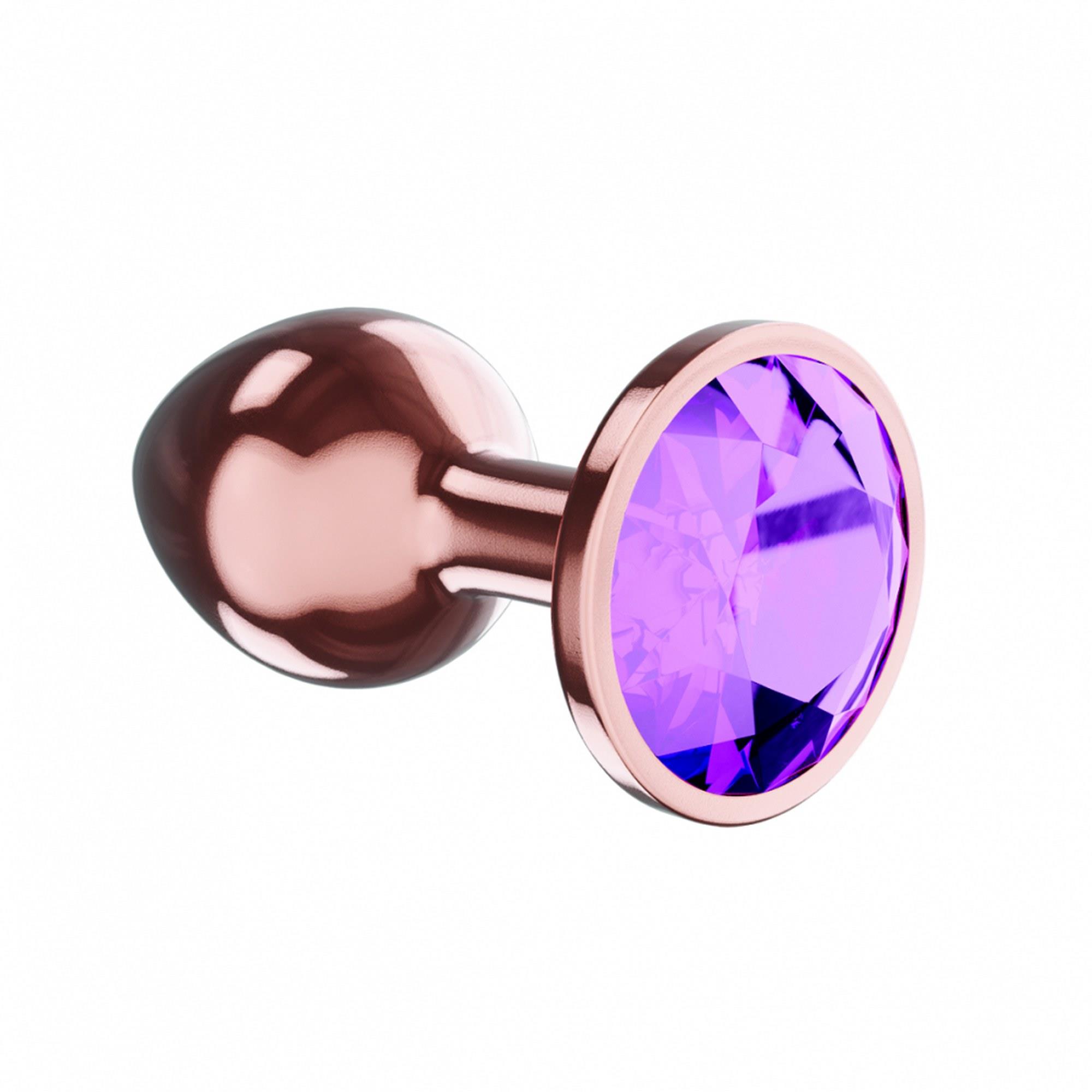 Plug-Butt Plug Diamond Amethyst Shine L Rose Gold - obrazek 4