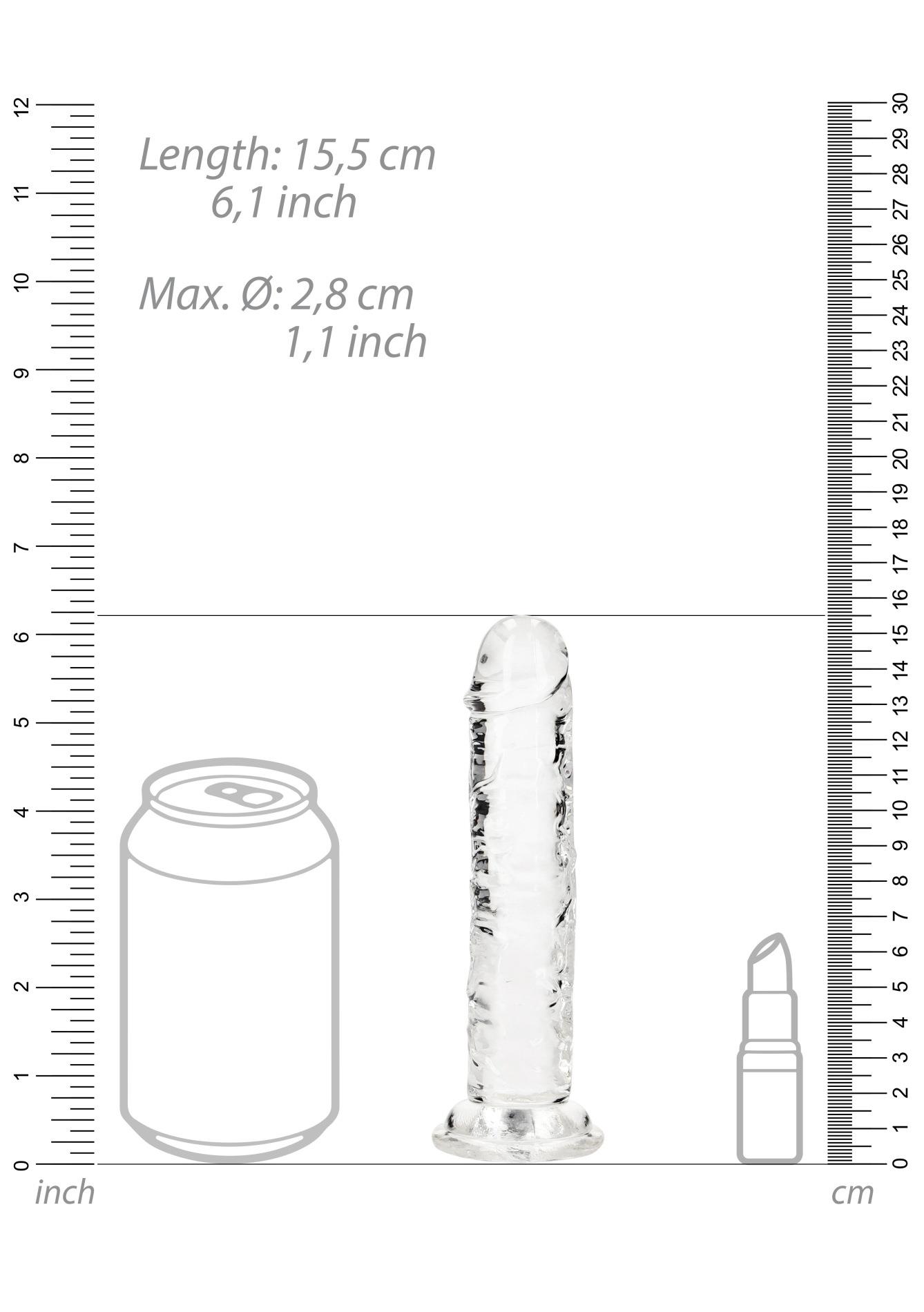 Dildo realistyczne RealRock przezroczyste z przyssawką 14 5 cm - obrazek 2