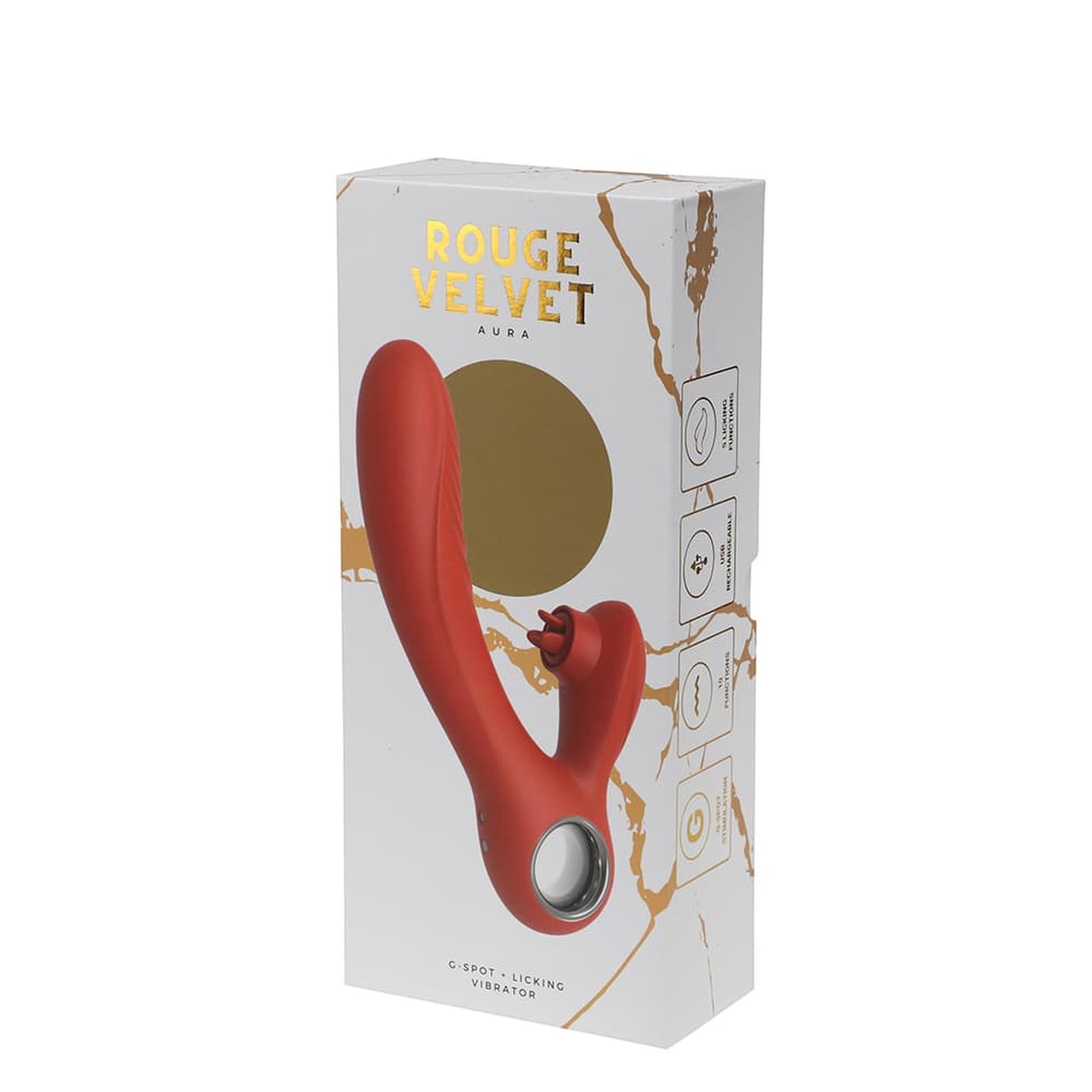 Wibrator punktu G z lizaniem Rouge Velvet silikonowy USB 10 funkcji - obrazek 4