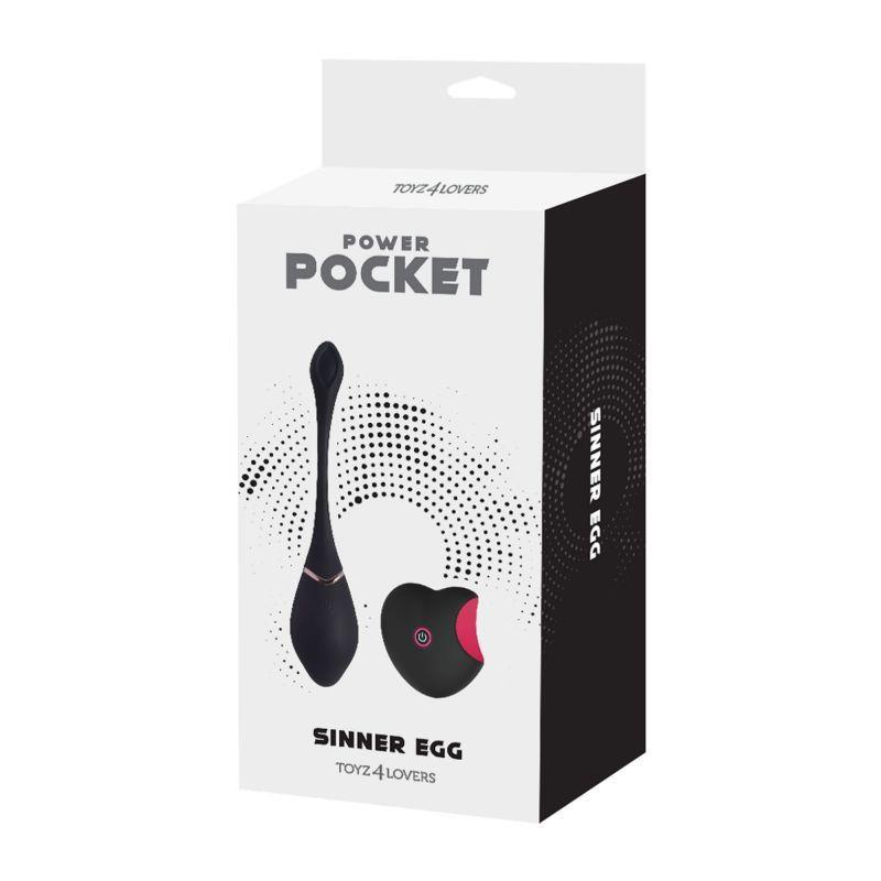 Jajko wibrujące Toyz4lovers silikonowe czarne z pilotem 17 cm - obrazek 2