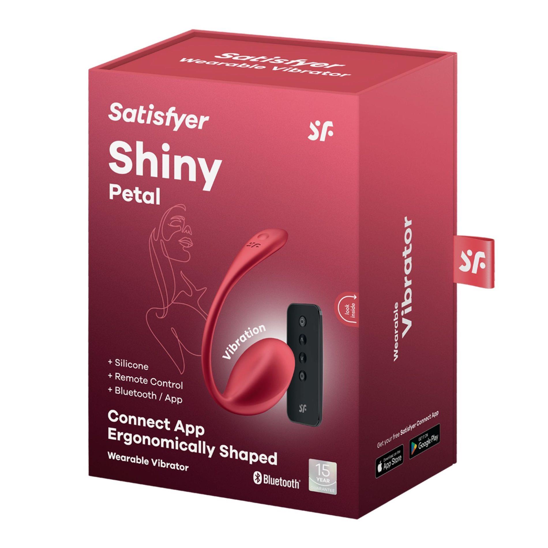 Jajko wibrujące Satisfyer Shiny Petal czerwone z aplikacją - obrazek 3