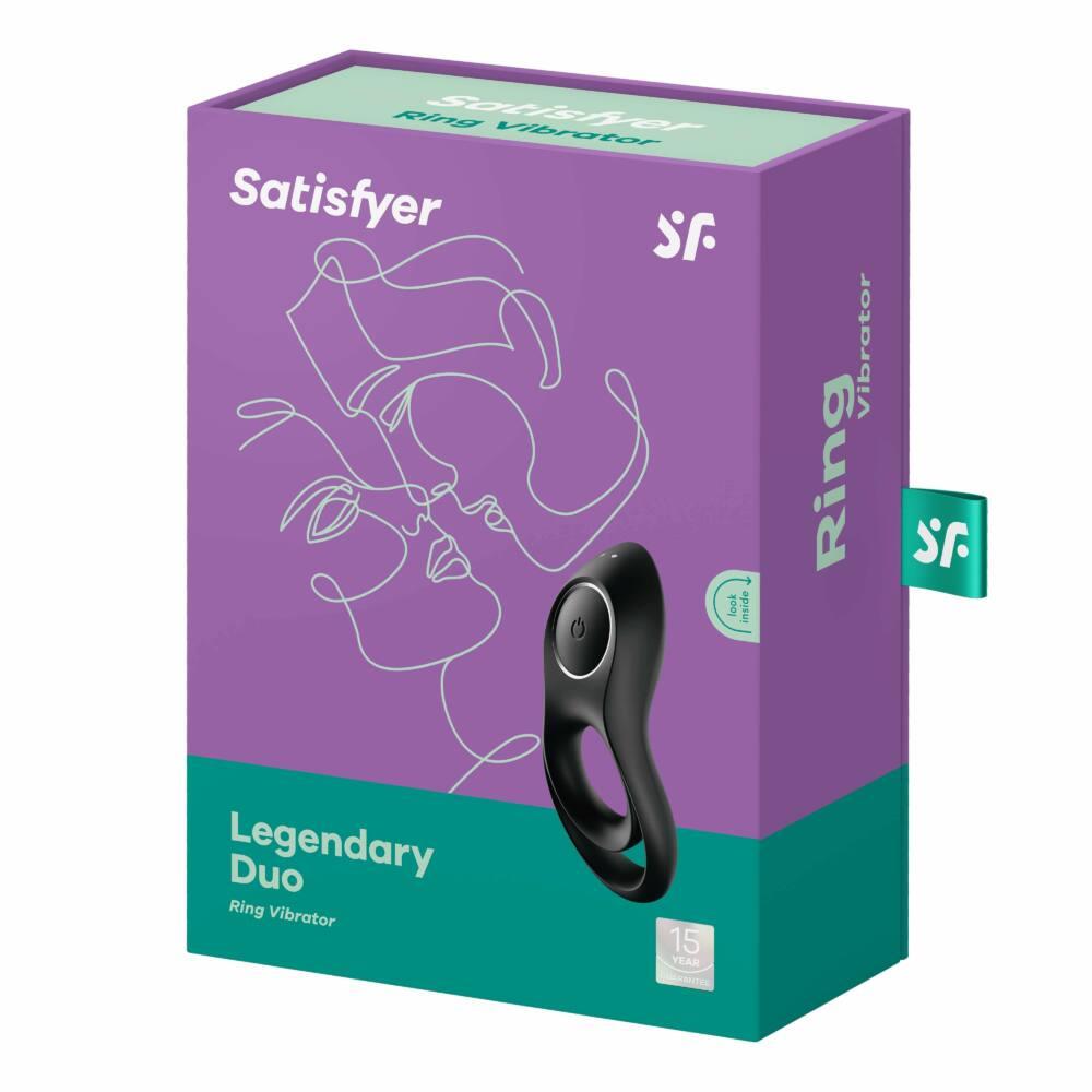 Pierścień wibrujący podwójny Satisfyer Legendary Duo czarny silikonowy - obrazek 5
