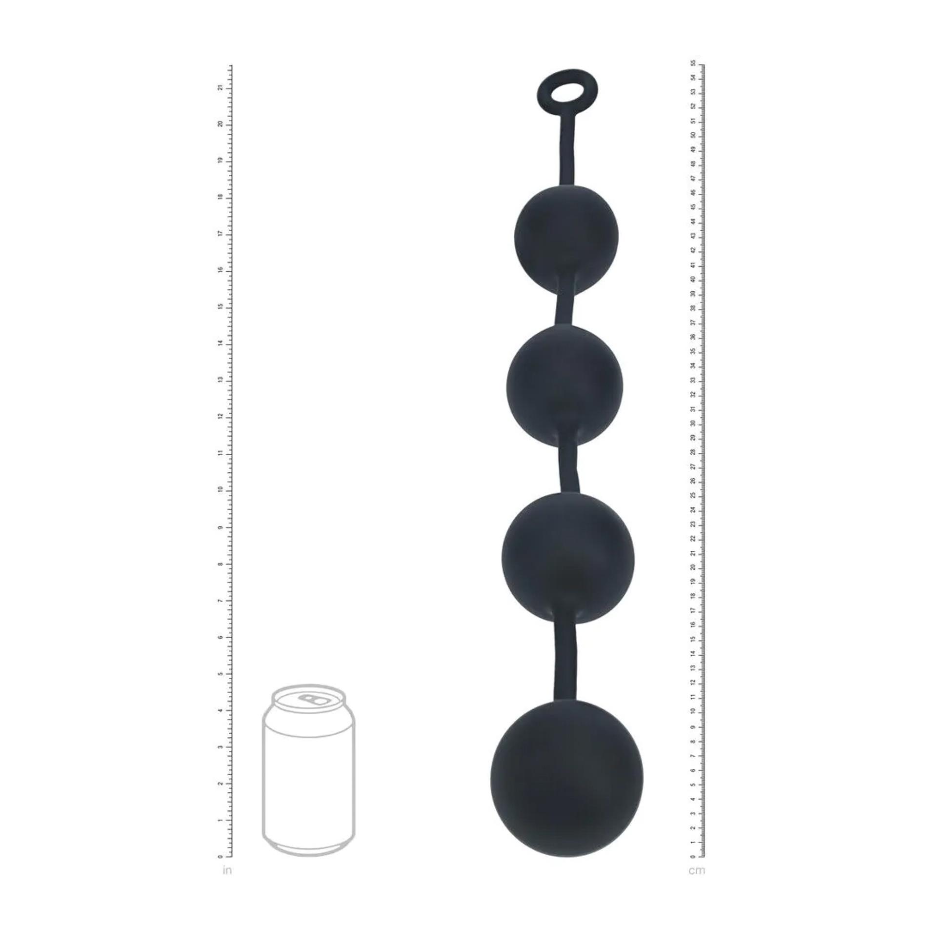 Kulki analne silikonowe Levelz XXL 6 cm czarny - obrazek 5