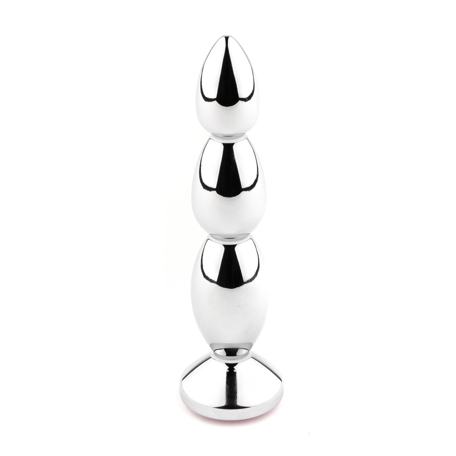 Długi metalowy korek analny z różowym kryształem HeavyFun 13,5 cm - obrazek 5