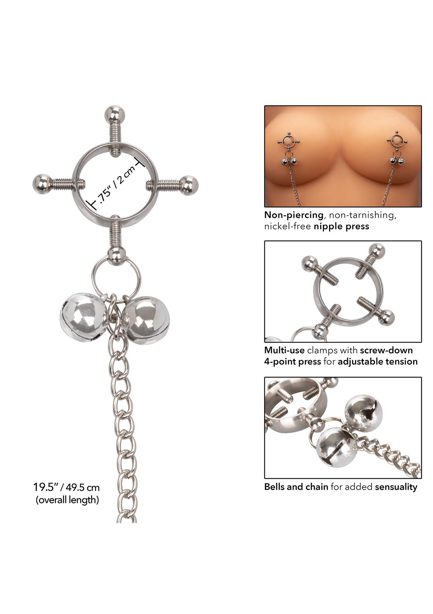 Klipsy na sutki z dzwonkami Calexotics metal 49.5 cm - obrazek 3
