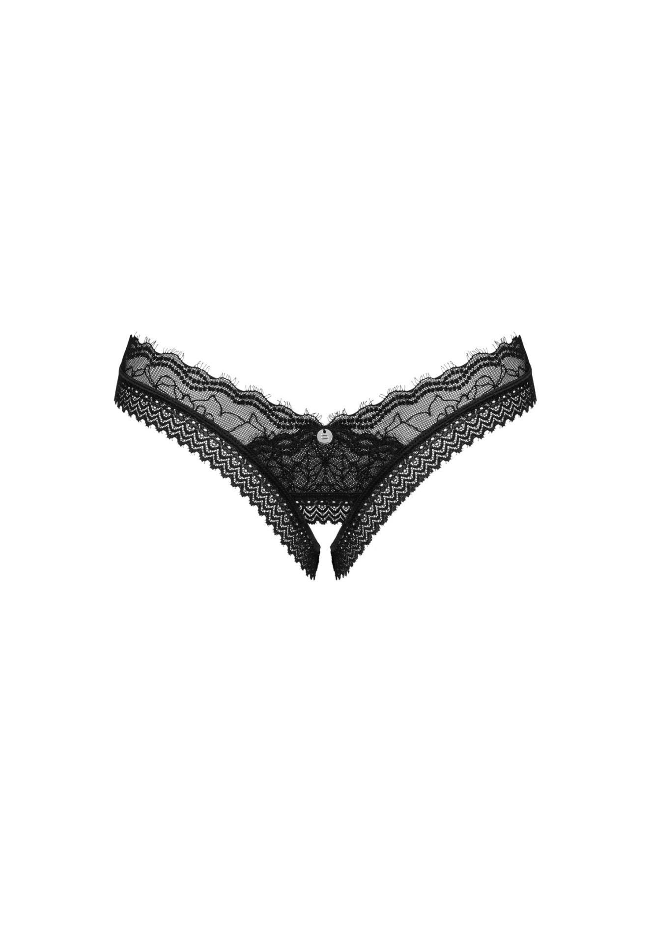 Stringi otwarte Medilla Obsessive czarne koronki M/L - obrazek 8