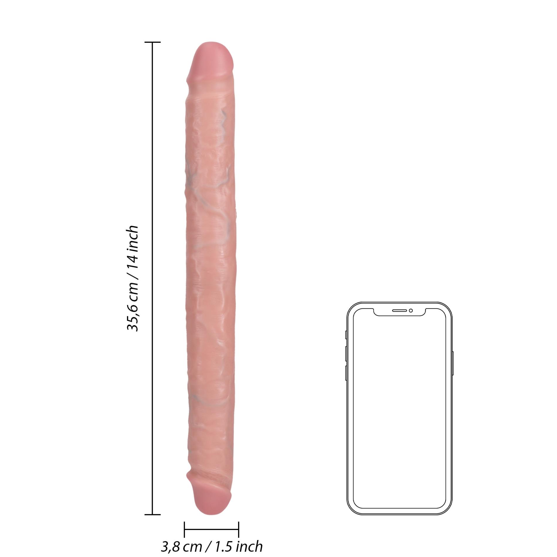 Podwójne dildo RealRock Slim 36 cm - obrazek 5