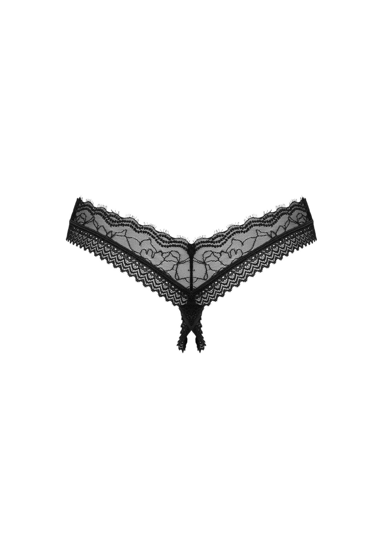 Stringi otwarte Medilla Obsessive czarne koronki M/L - obrazek 4
