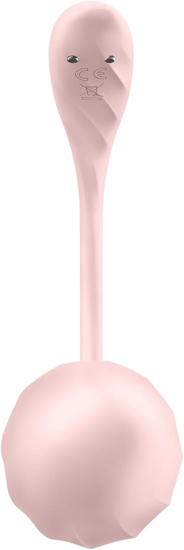 Jajko wibrujące prążkowane Satisfyer Ribbed Petal różowe USB z aplikacją - obrazek 5